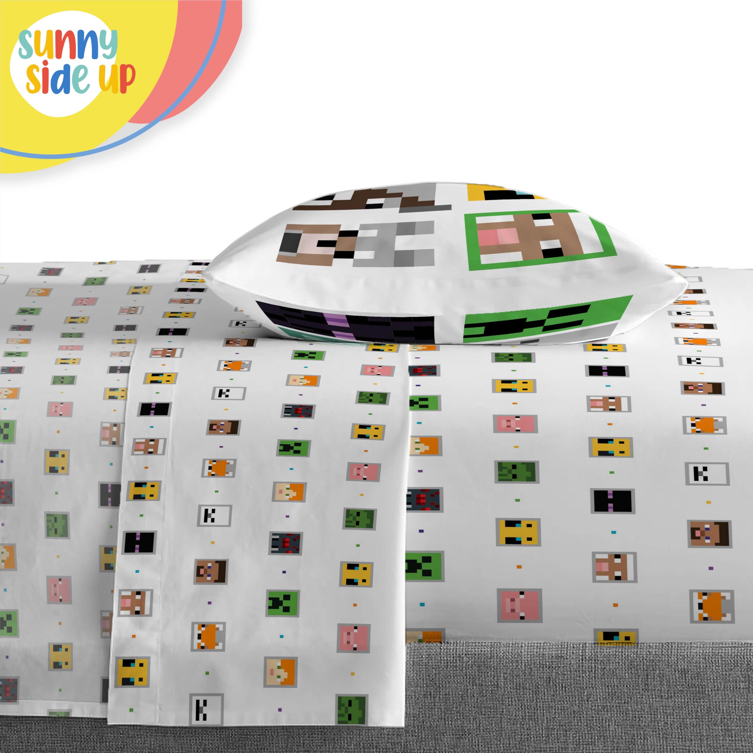 Foto 6 pulgar | Set De Edredón Sunny Side Up Minecraft Twin Kids, 5 Piezas - Venta Internacional.