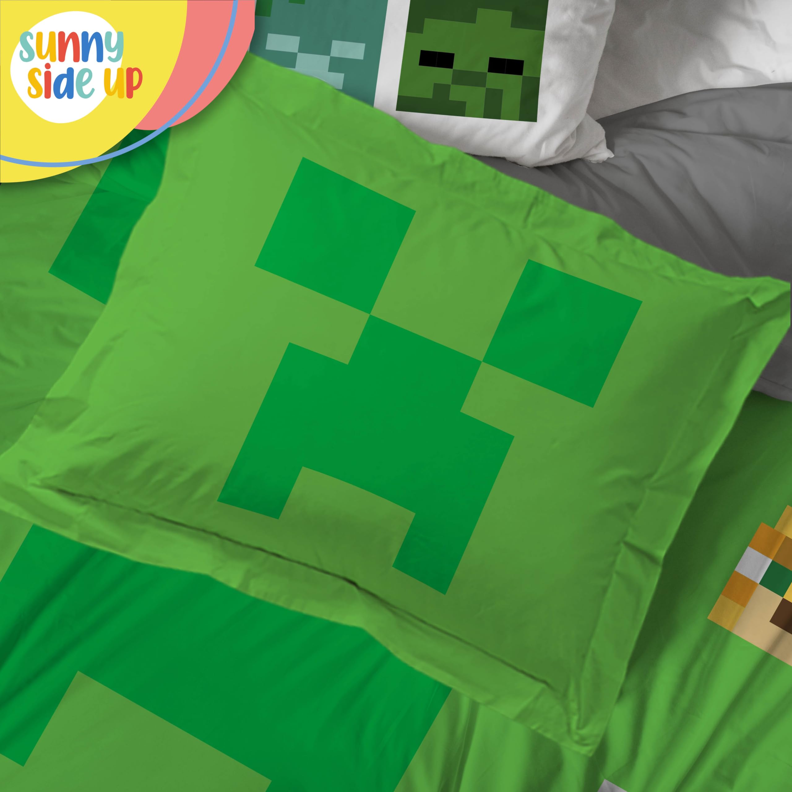 Foto 7 pulgar | Set De Edredón Sunny Side Up Minecraft Twin Kids, 5 Piezas - Venta Internacional.