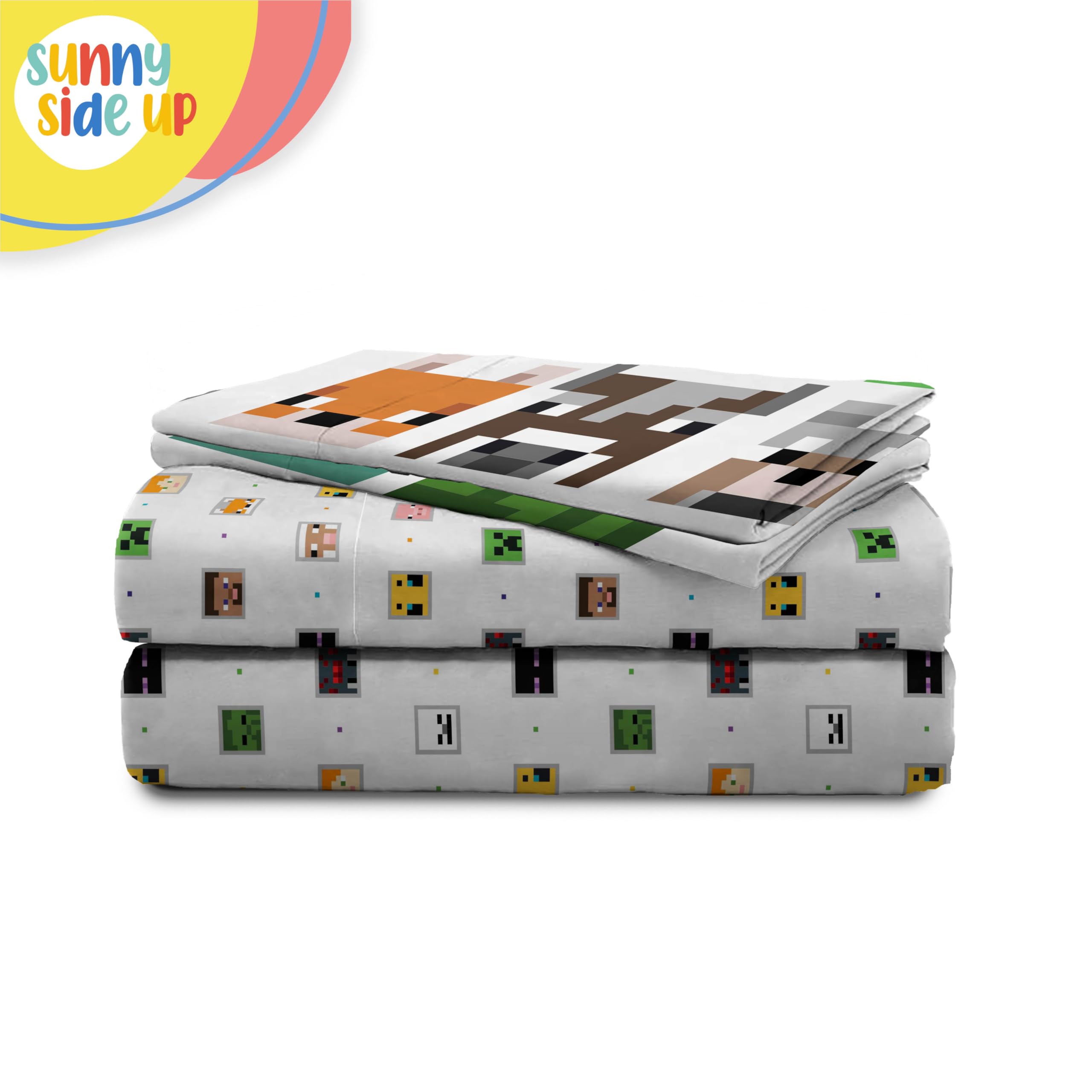 Foto 6 pulgar | Juego De Sábanas Sunny Side Up Minecraft Creeper & Animals Completo - Venta Internacional.