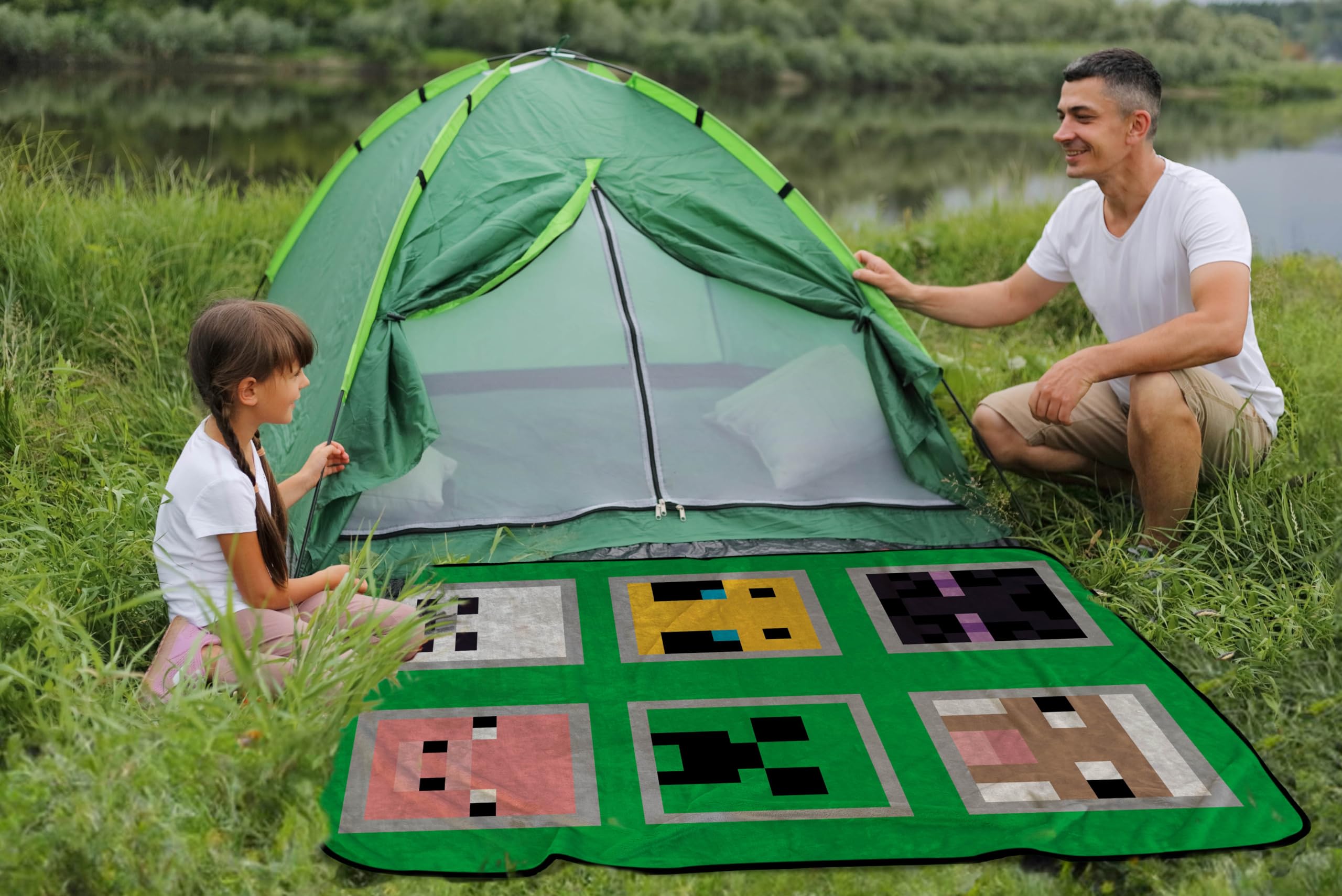 Foto 6 pulgar | Manta De Viaje Sunny Side Up Minecraft De 100 X 125 Cm - Venta Internacional.