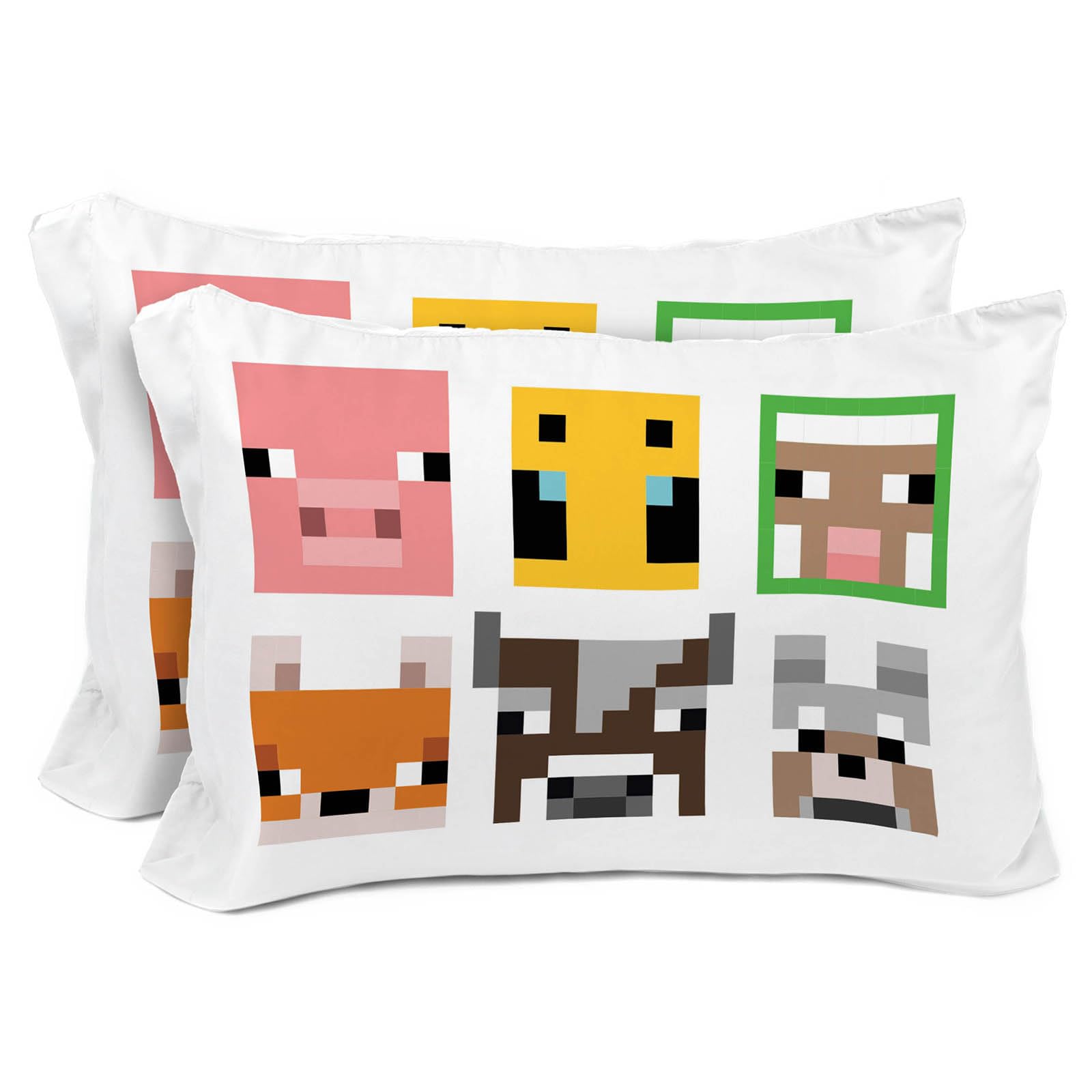 Foto 2 pulgar | Funda De Almohada Sunny Side Up Minecraft Mobs & Animals, Paquete De 2 - Venta Internacional.
