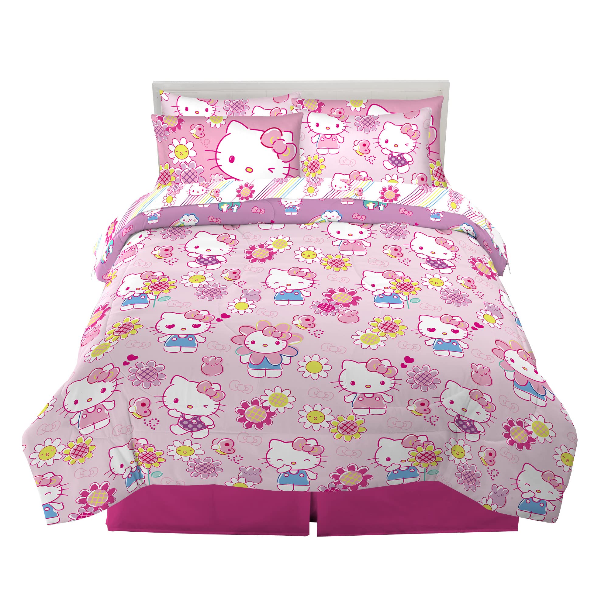 Foto 1 | Juego De Ropa De Cama Franco Hello Kitty De 7 Piezas, Tamaño Completo - Venta Internacional.