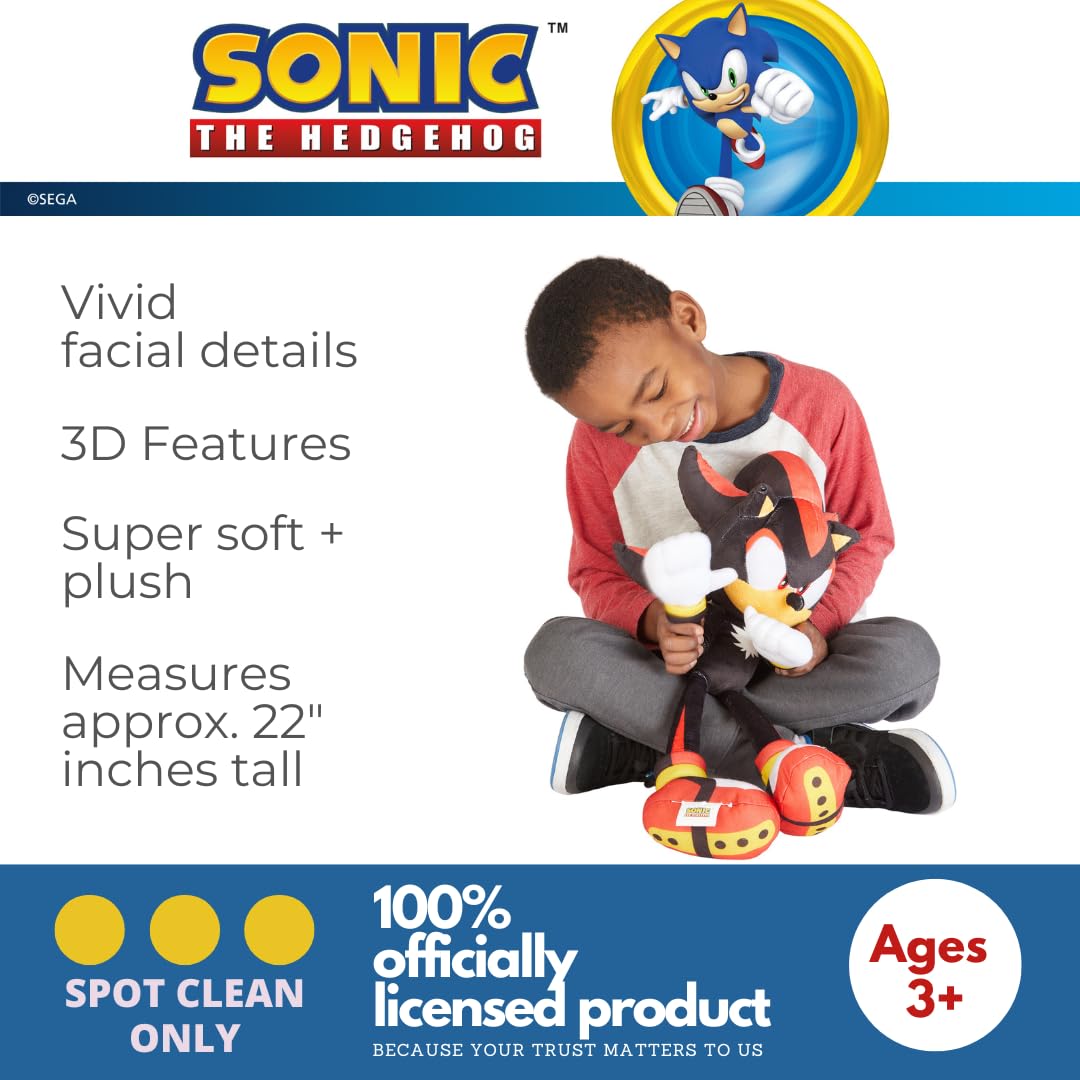 Foto 3 | Cojín De Peluche Buddy Franco Sonic Shadow The Hedgehog - Venta Internacional.