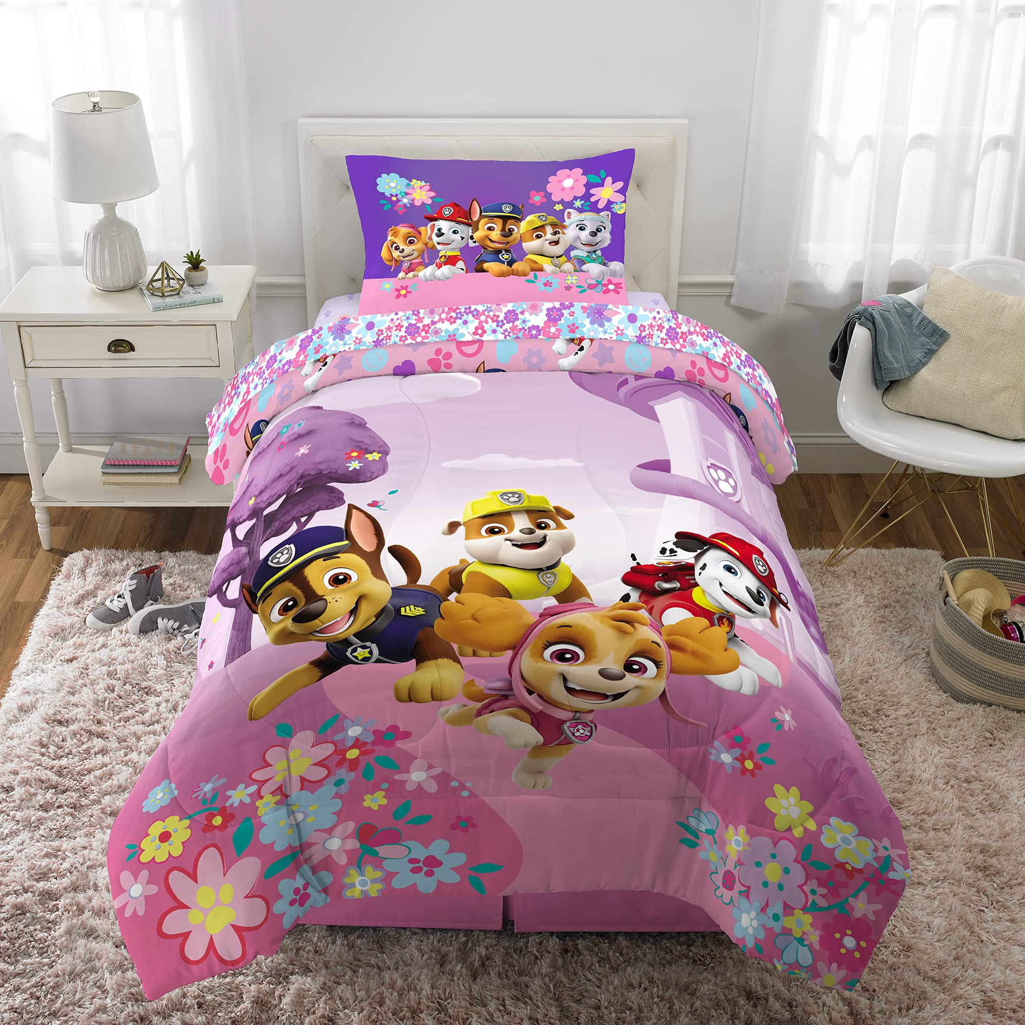 Foto 5 pulgar | Juego De Cama Franco Paw Patrol Para Niñas, Edredón Doble O Completo - Venta Internacional.