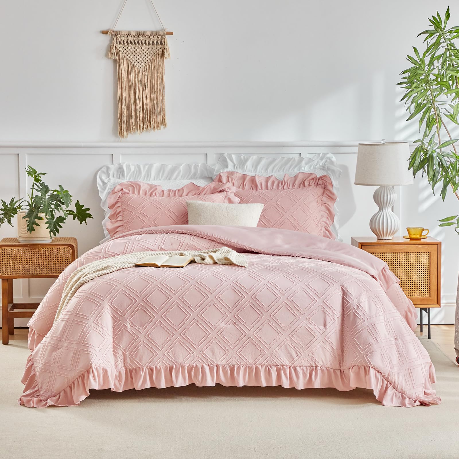 Foto 1 | Set de Edredón Flysheep con Volantes Capitoné Rosa - Venta Internacional