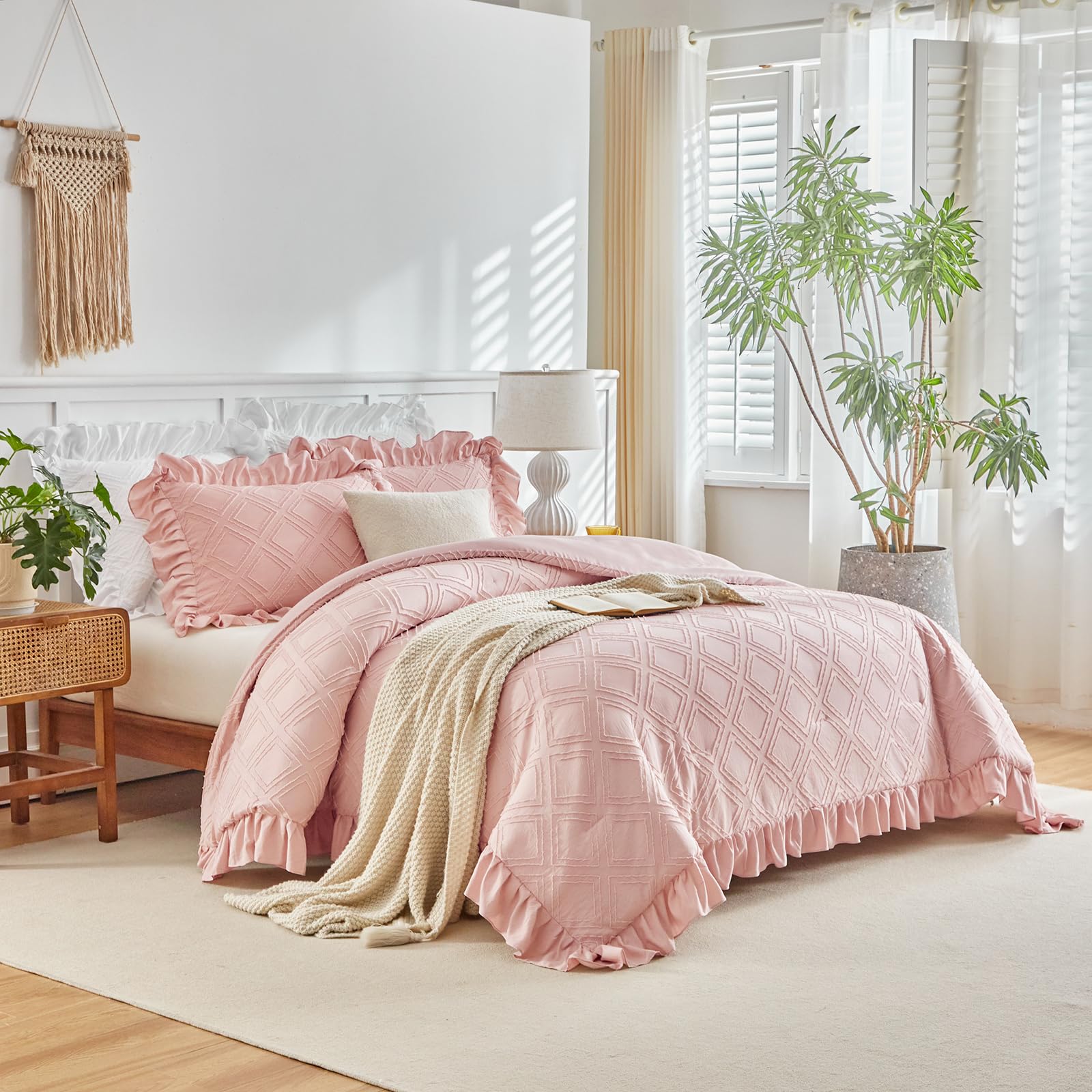 Foto 2 | Set de Edredón Flysheep con Volantes Capitoné Rosa - Venta Internacional