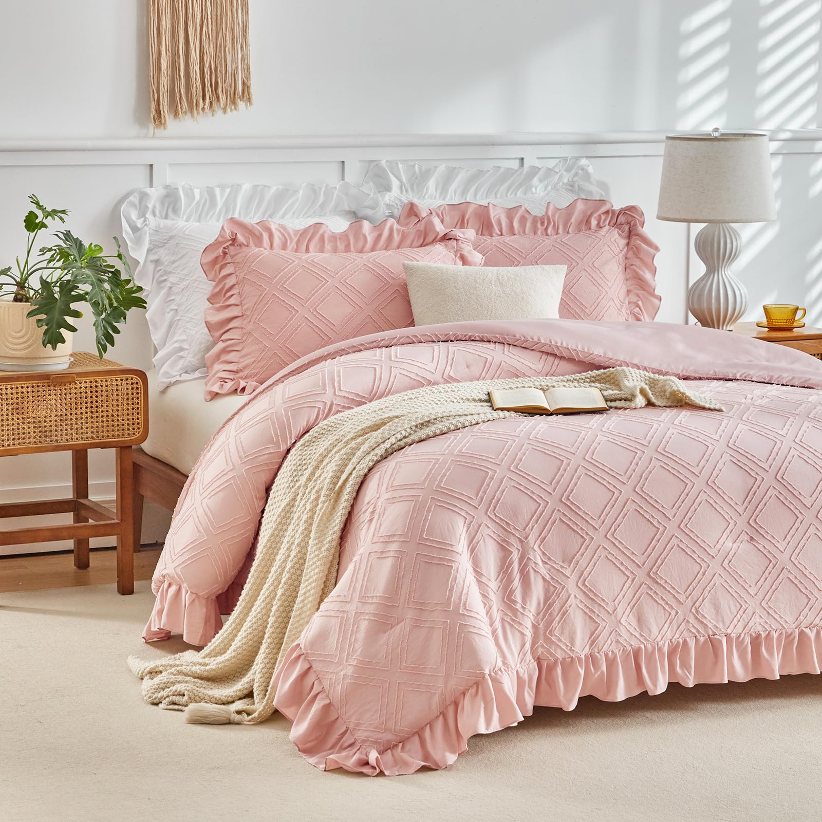 Foto 4 | Set de Edredón Flysheep con Volantes Capitoné Rosa - Venta Internacional