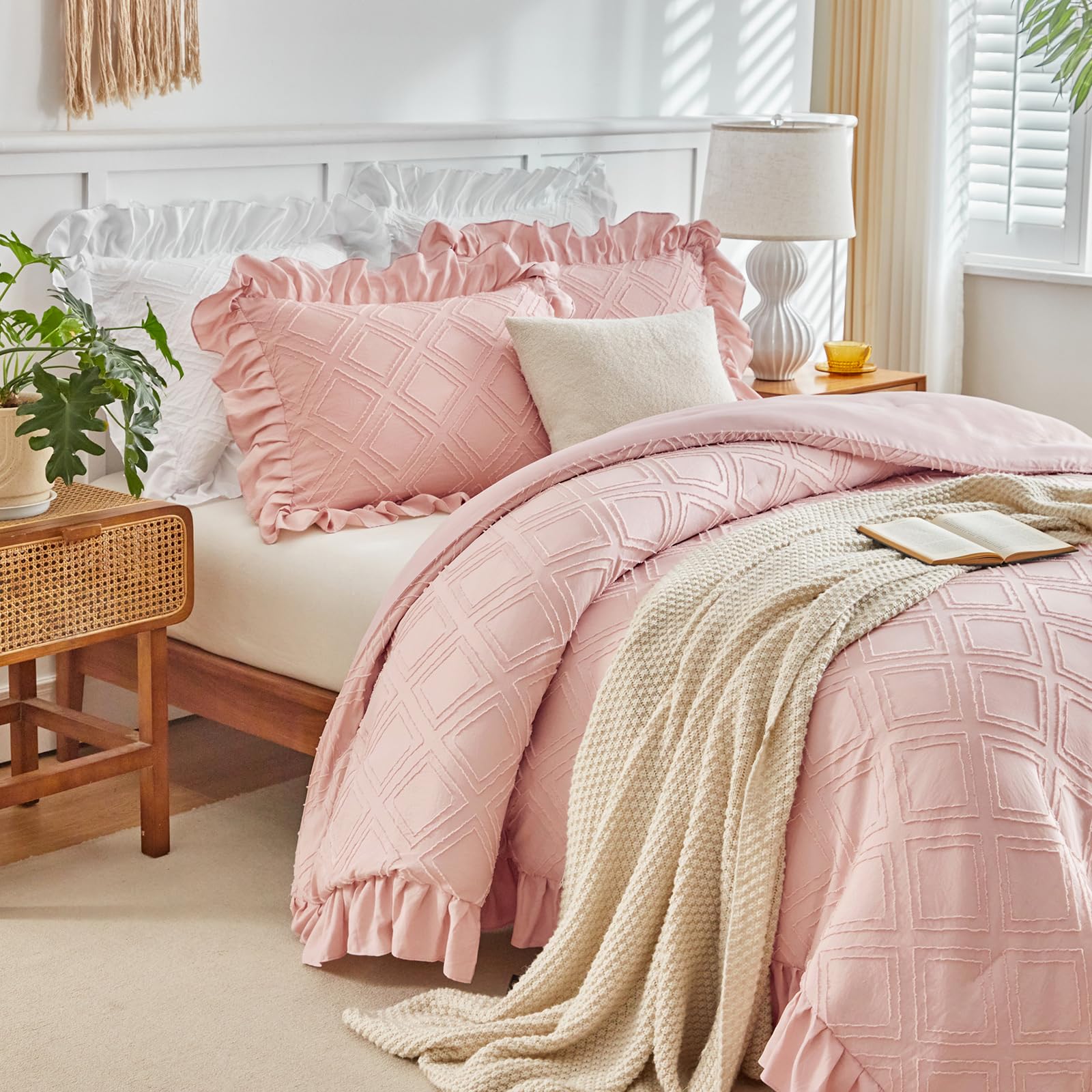 Foto 6 | Set de Edredón Flysheep con Volantes Capitoné Rosa - Venta Internacional