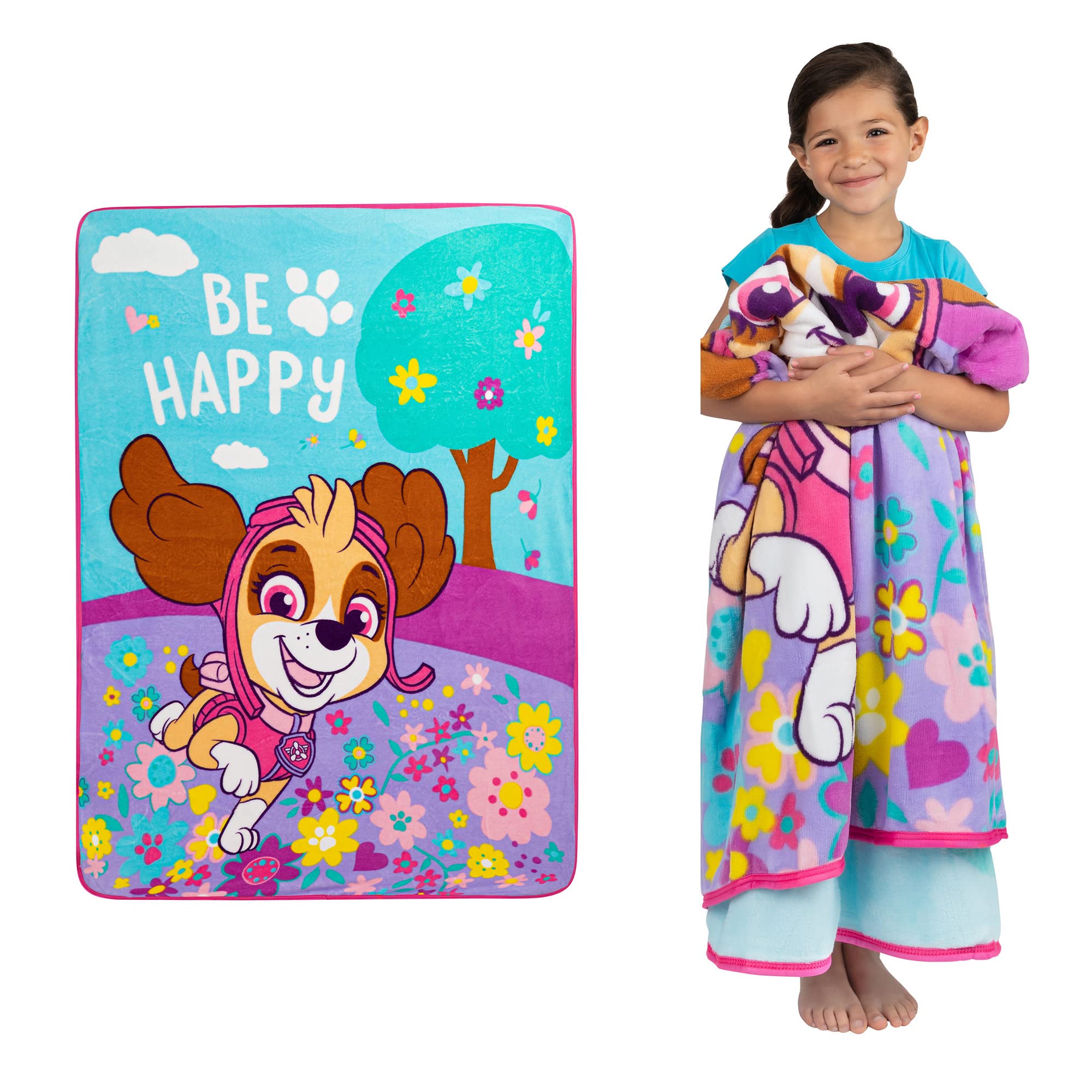 Foto 2 pulgar | Throw Micro Raschel Franco Paw Patrol Skye Girls 117 Cm X 152 Cm - Venta Internacional.
