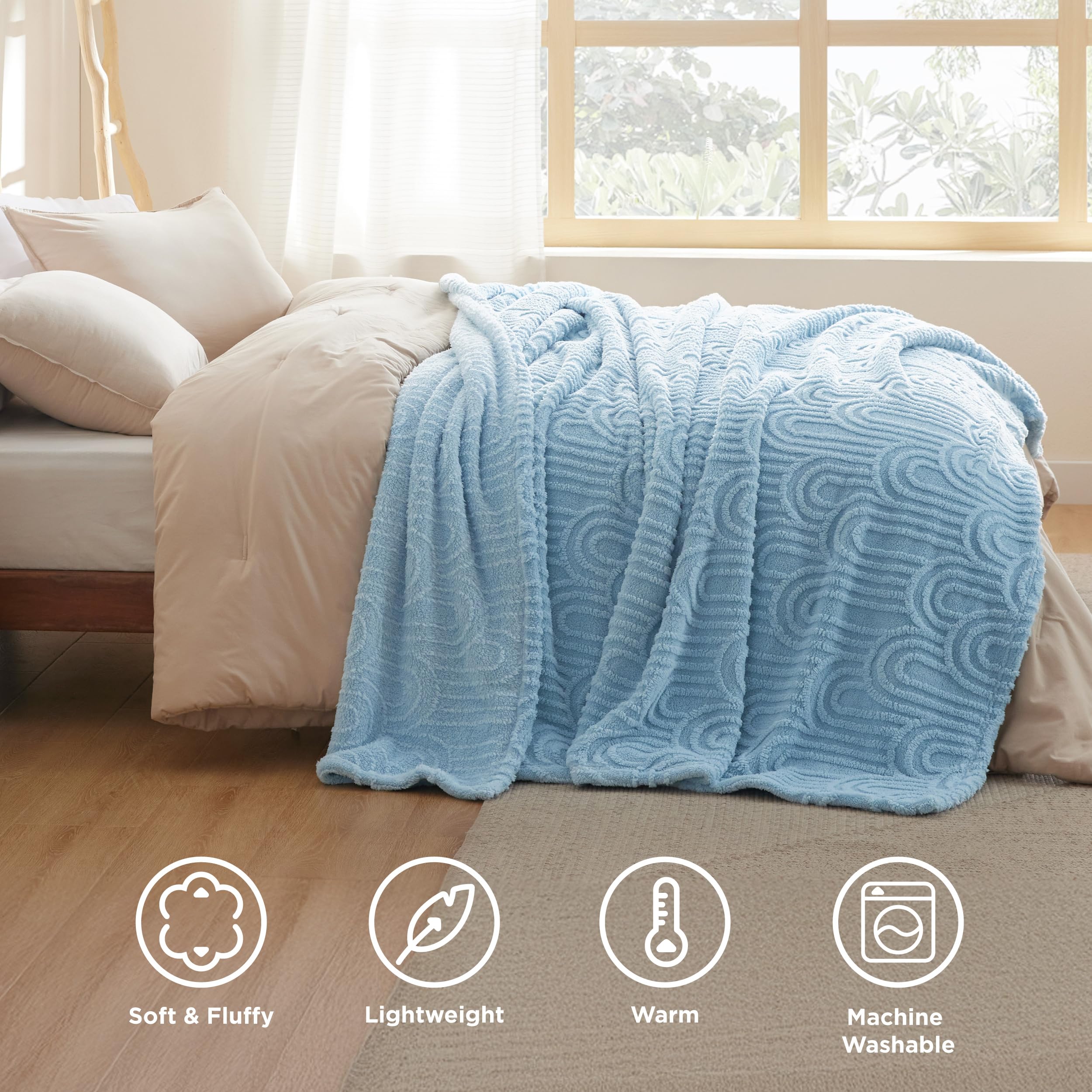 Foto 5 | Manta De Cama Azul Para Sofá Supersuave, 130 X 150 Cm - Venta Internacional.