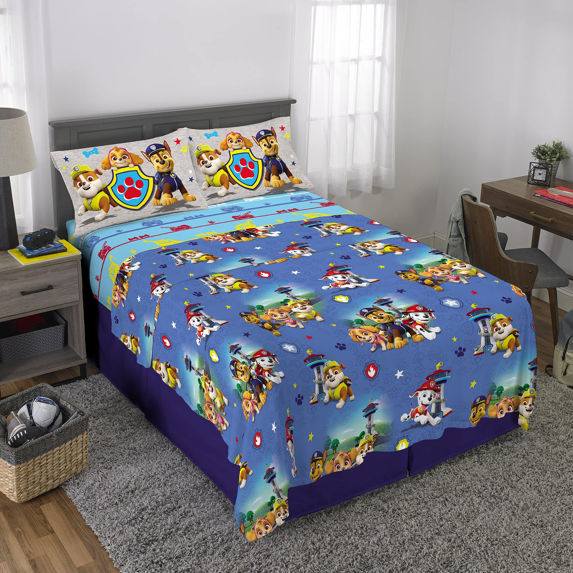 Foto 2 | Juego De Sábanas Franco Paw Patrol De Microfibra, Tamaño Completo, 4 Piezas - Venta Internacional.