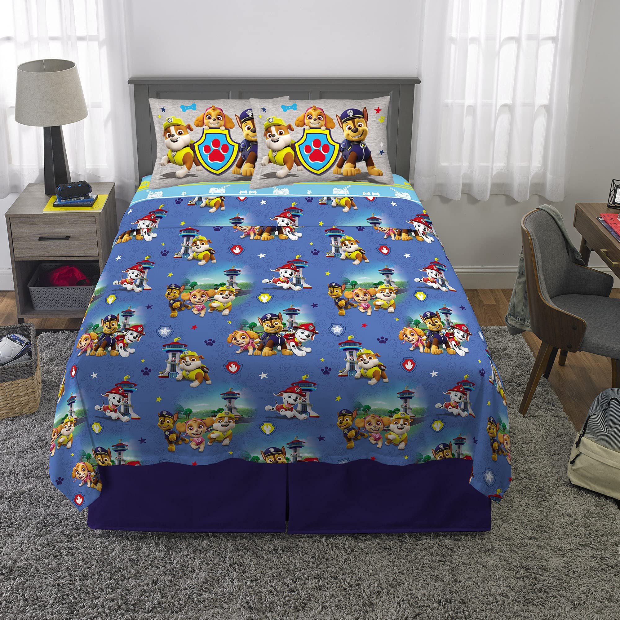 Foto 5 | Juego De Sábanas Franco Paw Patrol De Microfibra, Tamaño Completo, 4 Piezas - Venta Internacional.
