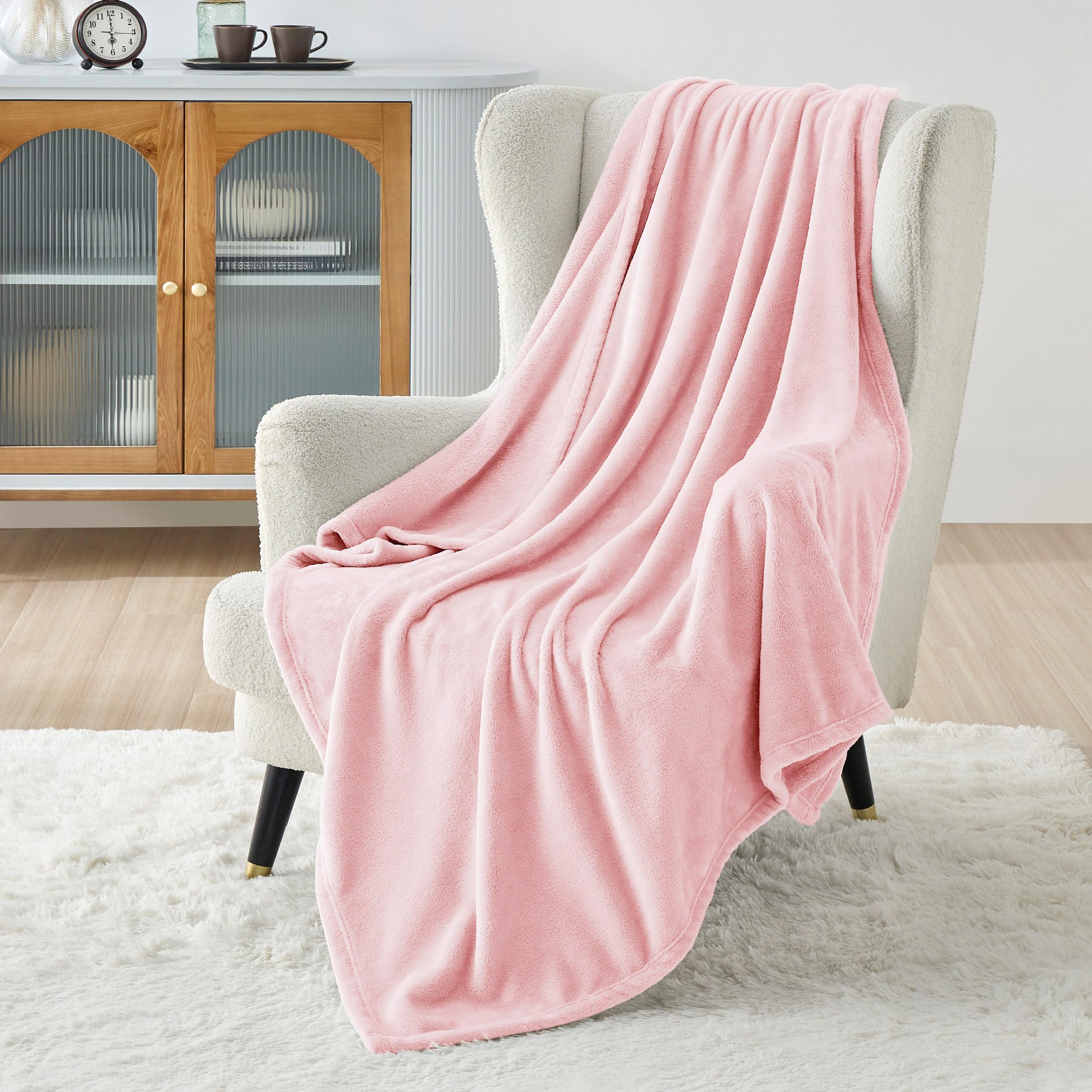 Foto 3 pulgar | Manta De Cama De Forro Polar Rosa, 300 G/m², Para Sofá, Cama - Venta Internacional.