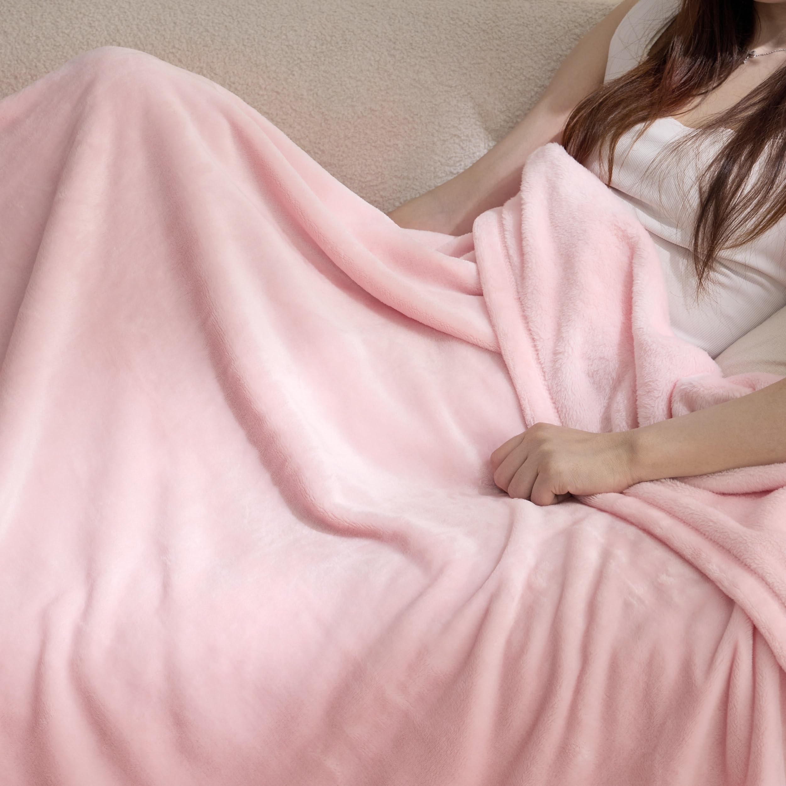 Foto 5 pulgar | Manta De Cama De Forro Polar Rosa, 300 G/m², Para Sofá, Cama - Venta Internacional.