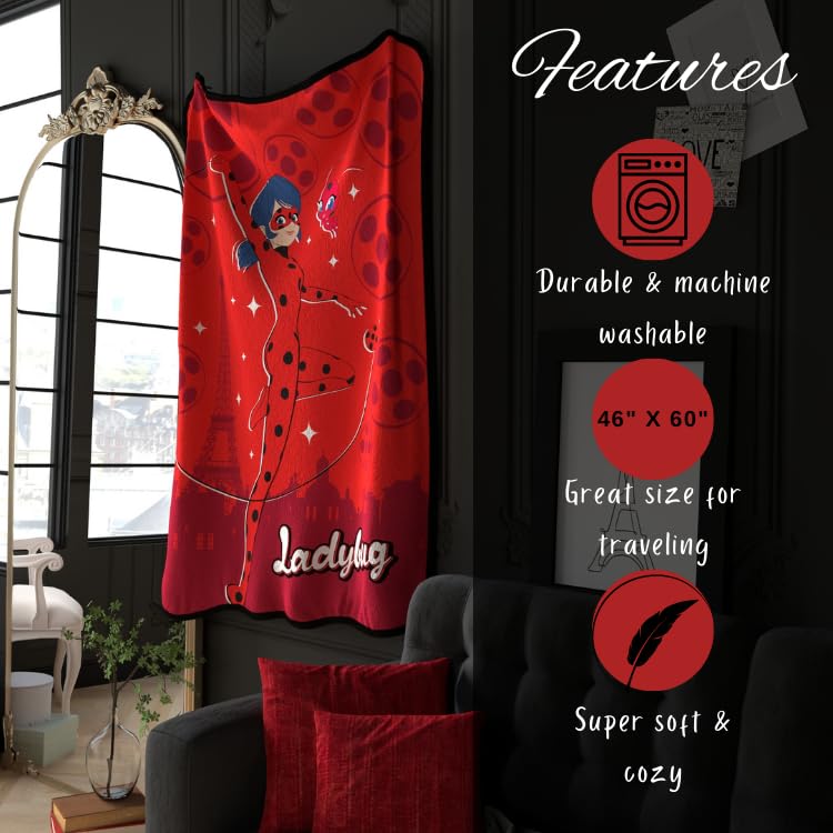Foto 3 | Throw Franco Miraculous: Tales Of Ladybug And Cat Noir Kids - Venta Internacional.