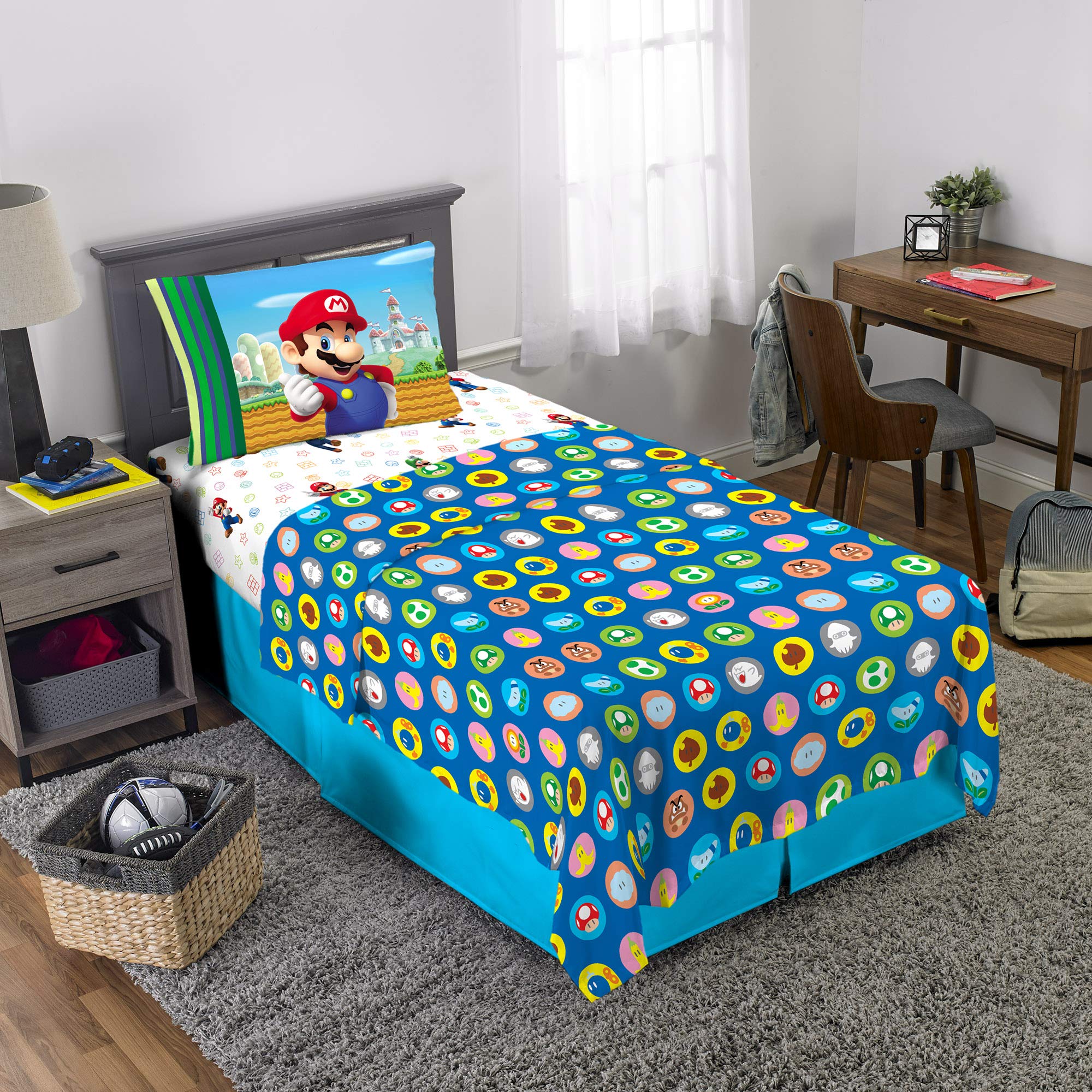 Foto 3 pulgar | Juego De Sábanas Franco Super Soft Microfiber Twin Mario - Venta Internacional.