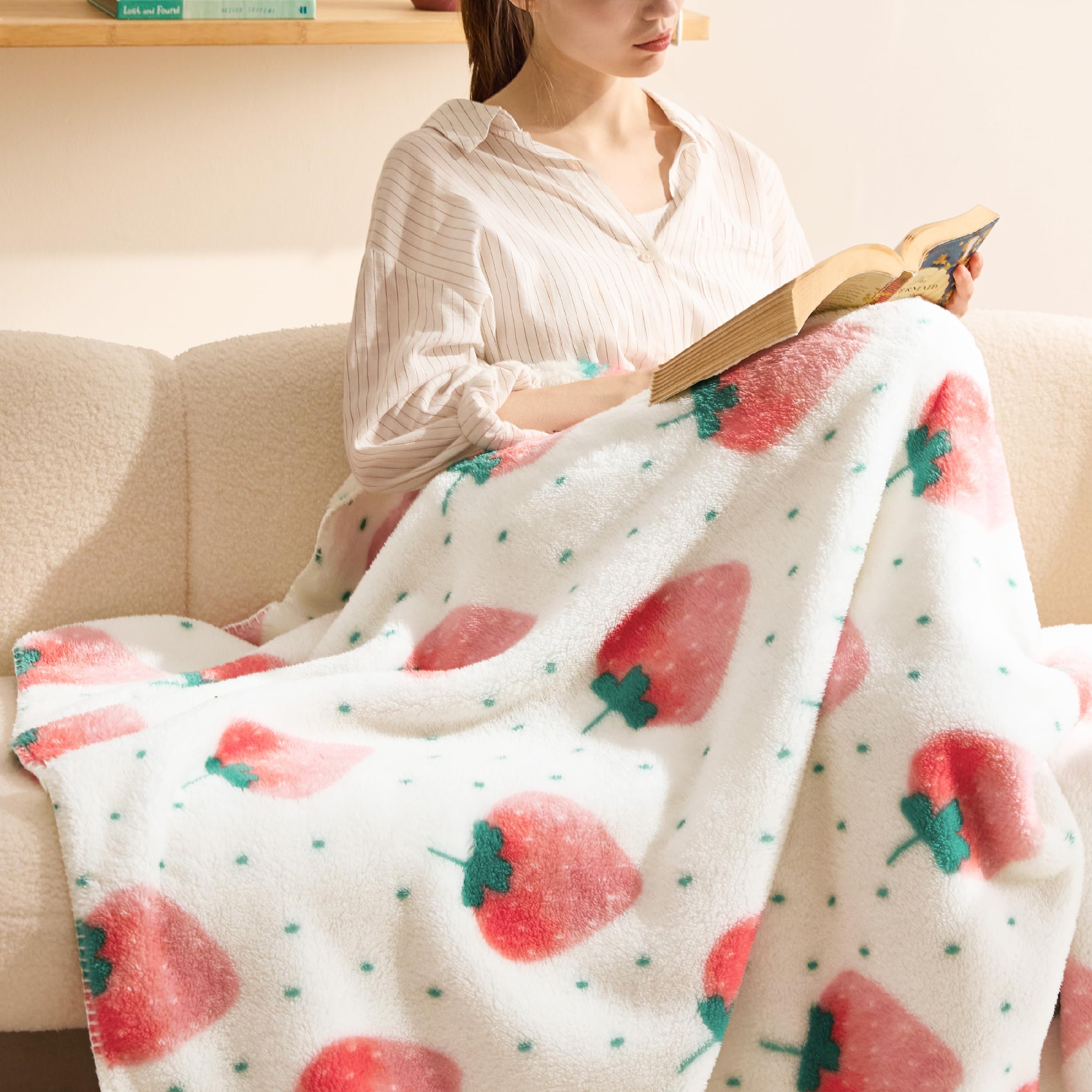 Foto 2 pulgar | Manta Bedsure Cute, Rosa Fresa, 150 X 200 Cm - Venta Internacional.