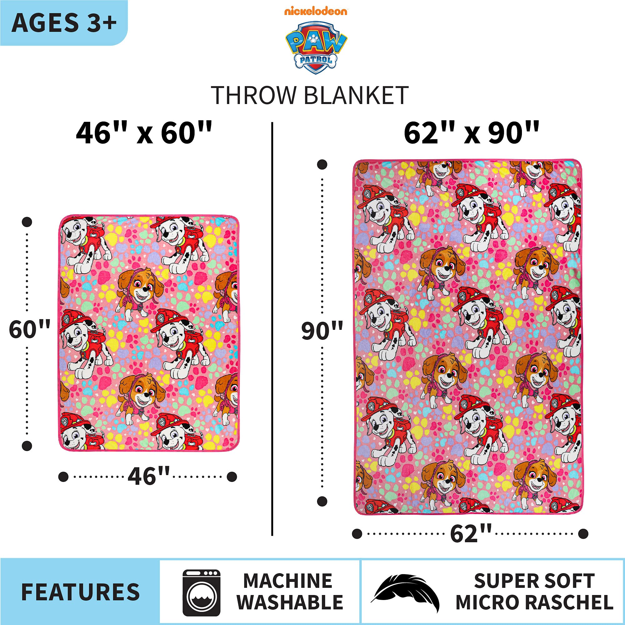 Foto 5 pulgar | Manta Franco Paw Patrol Girls 117 Cm X 152 Cm - Venta Internacional.
