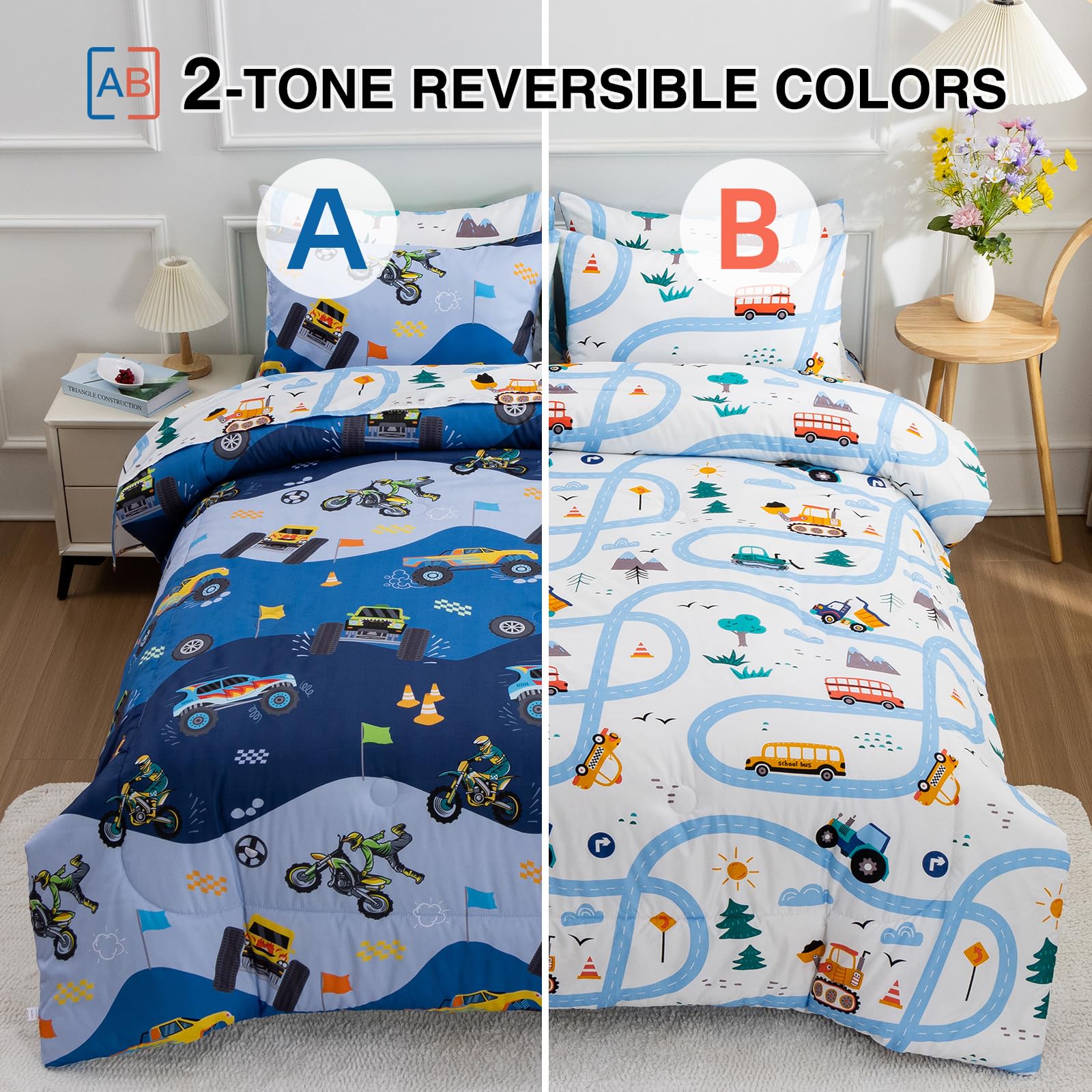 Foto 2 | Juego De Cama A Nice Night Con Dibujos Animados Para Niños, Edredón Doble - Venta Internacional.