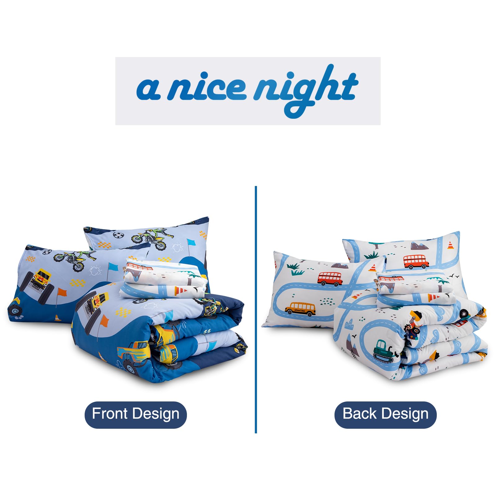 Foto 6 | Juego De Cama A Nice Night Con Dibujos Animados Para Niños, Edredón Doble - Venta Internacional.
