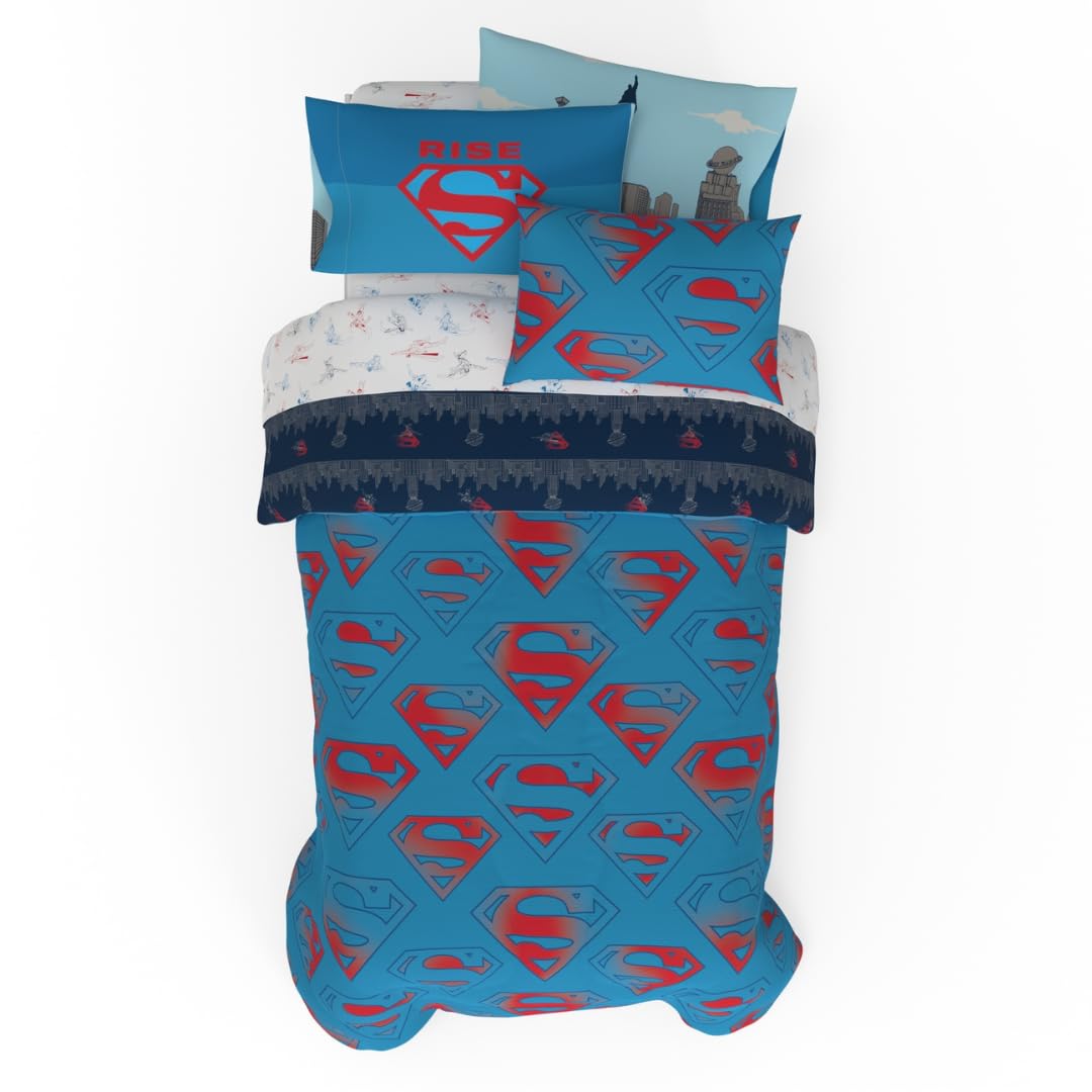 Foto 2 pulgar | Juego De Ropa De Cama Franco Superman Dc Comics Para Niños, Tamaño Doble - Venta Internacional.