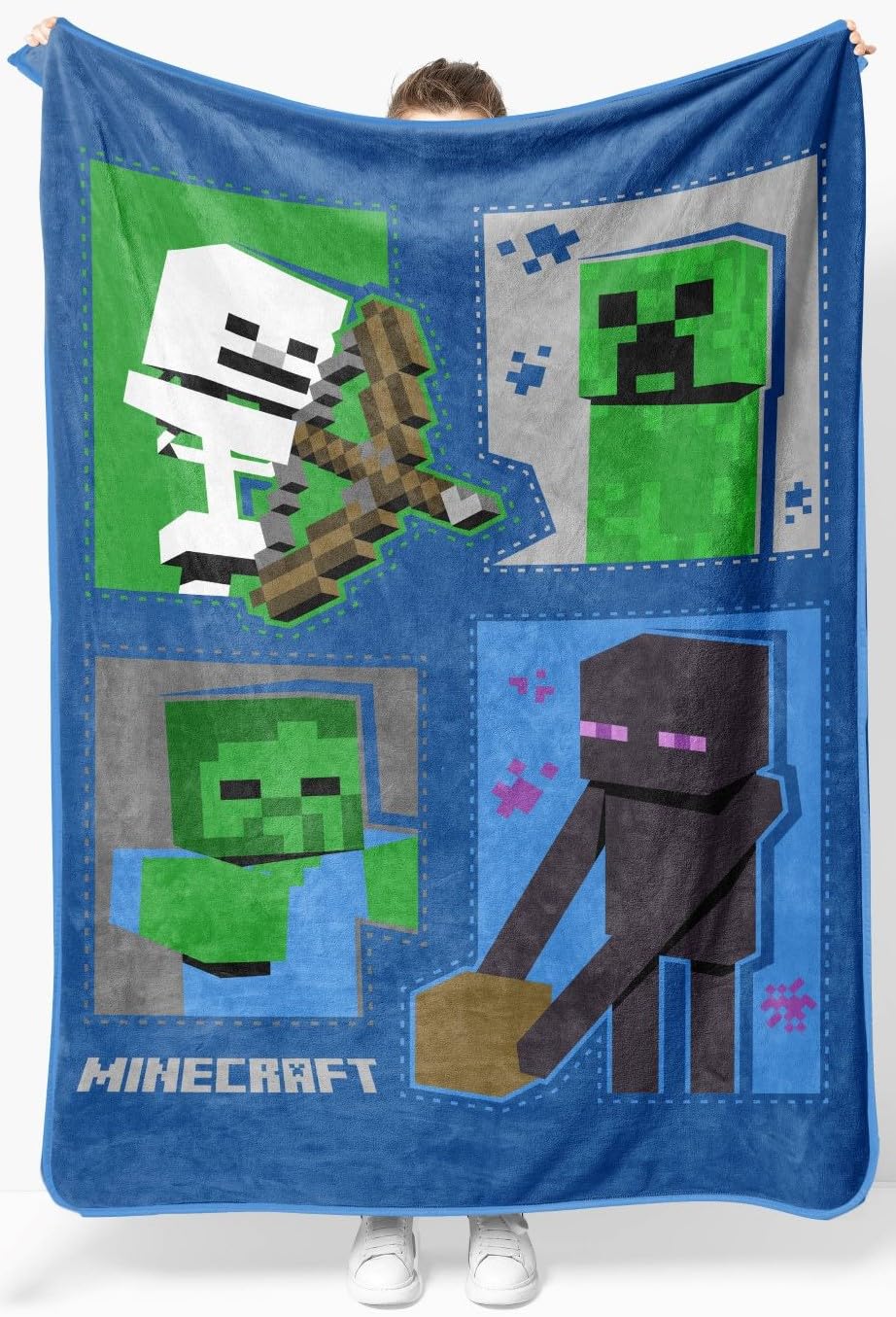 Foto 2 pulgar | Manta Jay Franco Con Iconos De Minecraft 116 X 152 Cm - Venta Internacional.