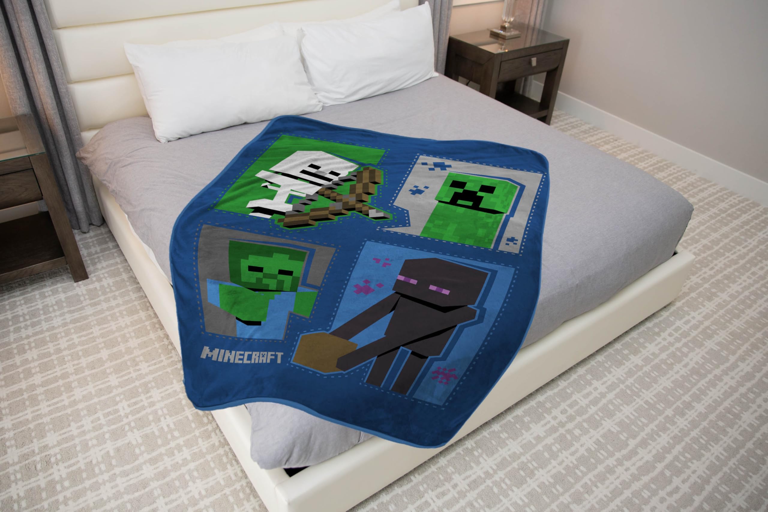 Foto 4 pulgar | Manta Jay Franco Con Iconos De Minecraft 116 X 152 Cm - Venta Internacional.
