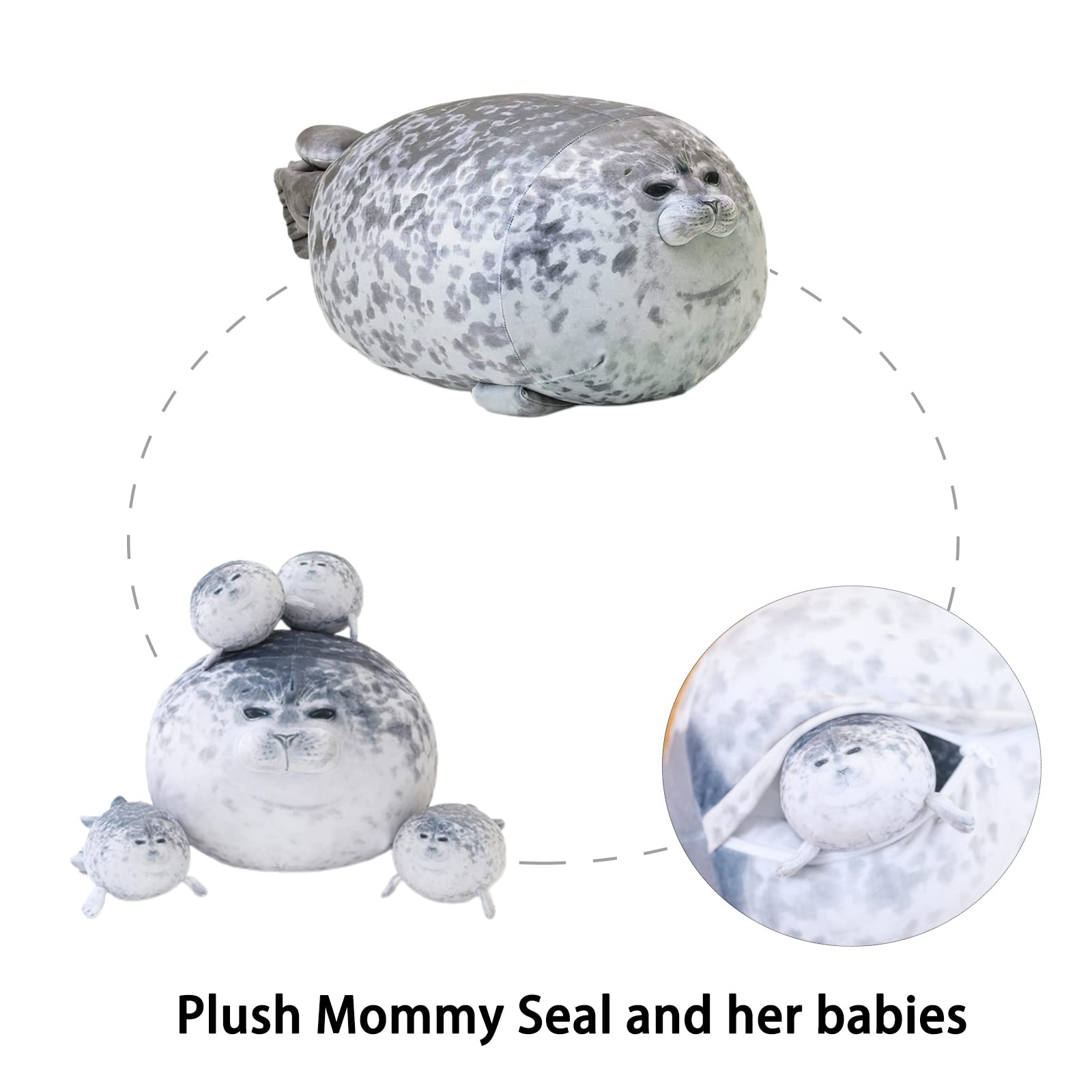 Foto 6 pulgar | Juego De Juguetes De Peluche Sqeqe Chubby Seal Con 4 Peluches Baby Seal - Venta Internacional.