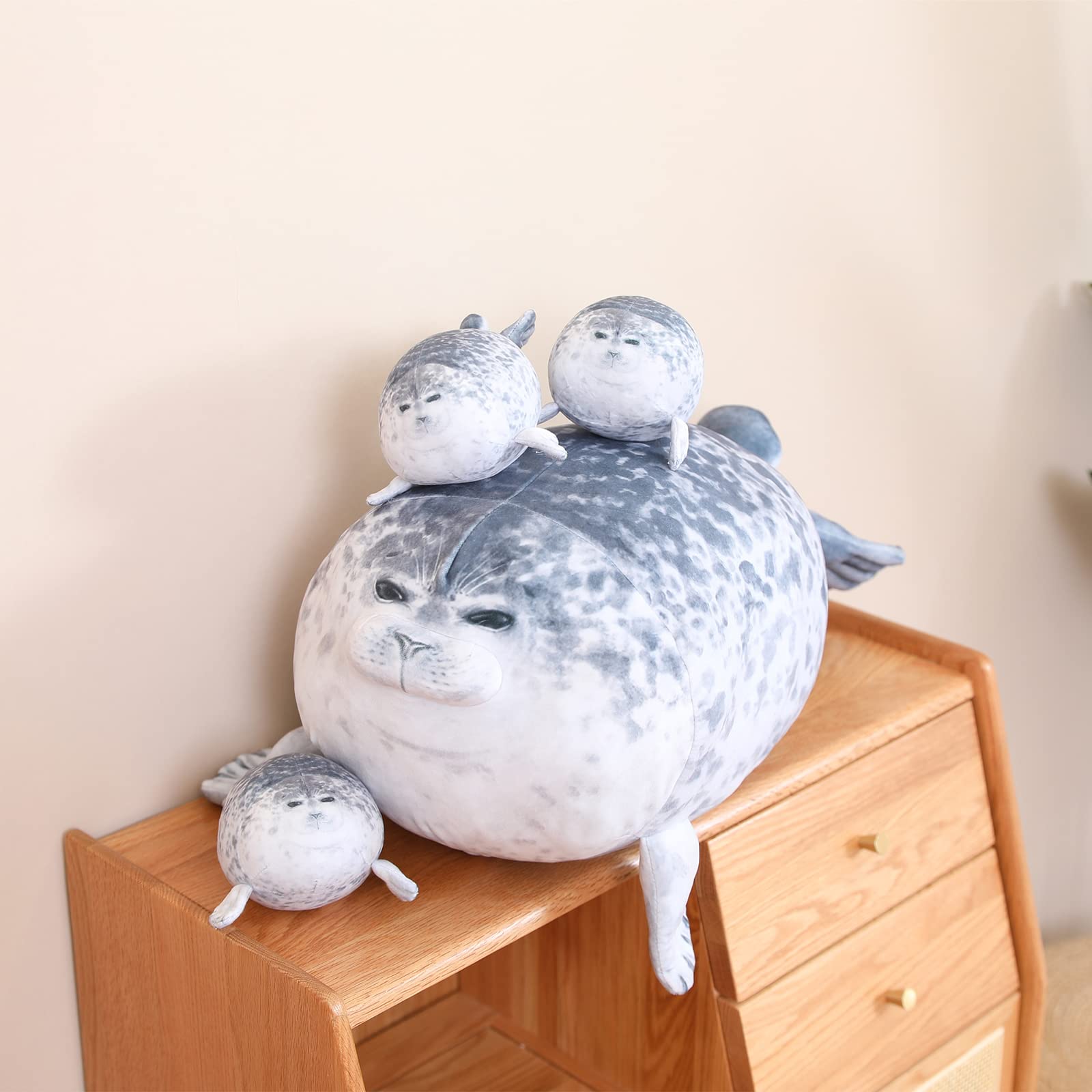 Foto 6 | Juego De Juguetes De Peluche Sqeqe Chubby Seal Con 4 Peluches Baby Seal - Venta Internacional.