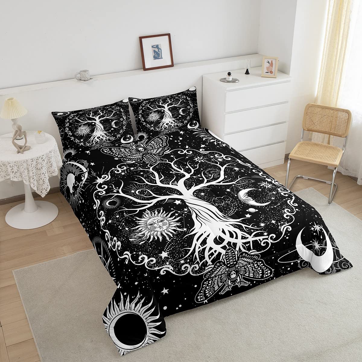 Foto 3 pulgar | Set De Edredón Erosebridal Tree Of Life Sun Moon Gothic King - Venta Internacional.