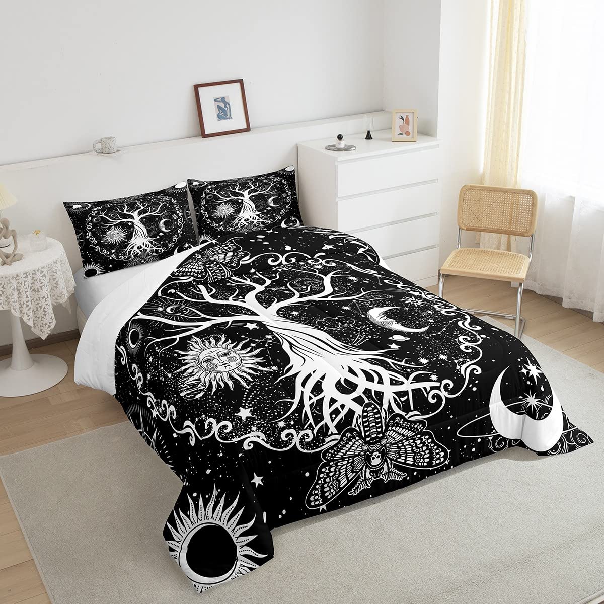 Foto 4 pulgar | Set De Edredón Erosebridal Tree Of Life Sun Moon Gothic King - Venta Internacional.