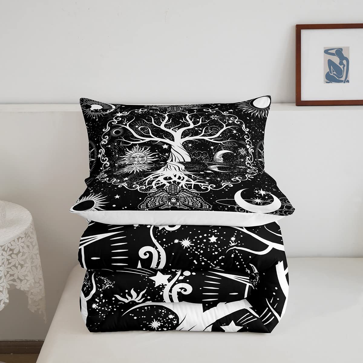 Foto 4 | Set De Edredón Erosebridal Tree Of Life Sun Moon Gothic King - Venta Internacional.