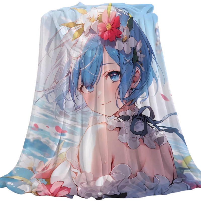 Foto 2 pulgar | Manta De Franela Suave Anime Rem Girl De Fibra De Poliéster  300 G - Venta Internacional.