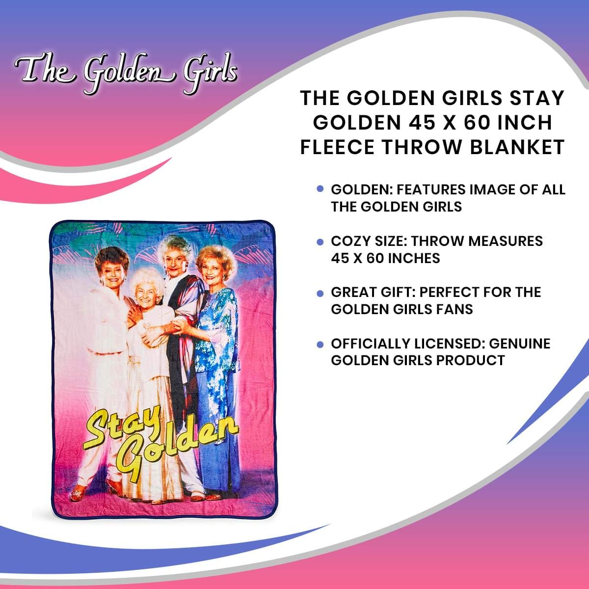 Foto 8 pulgar | Manta Polar Just Funky The Golden Girls Stay Golden  115 X 152 Cm - Venta Internacional.