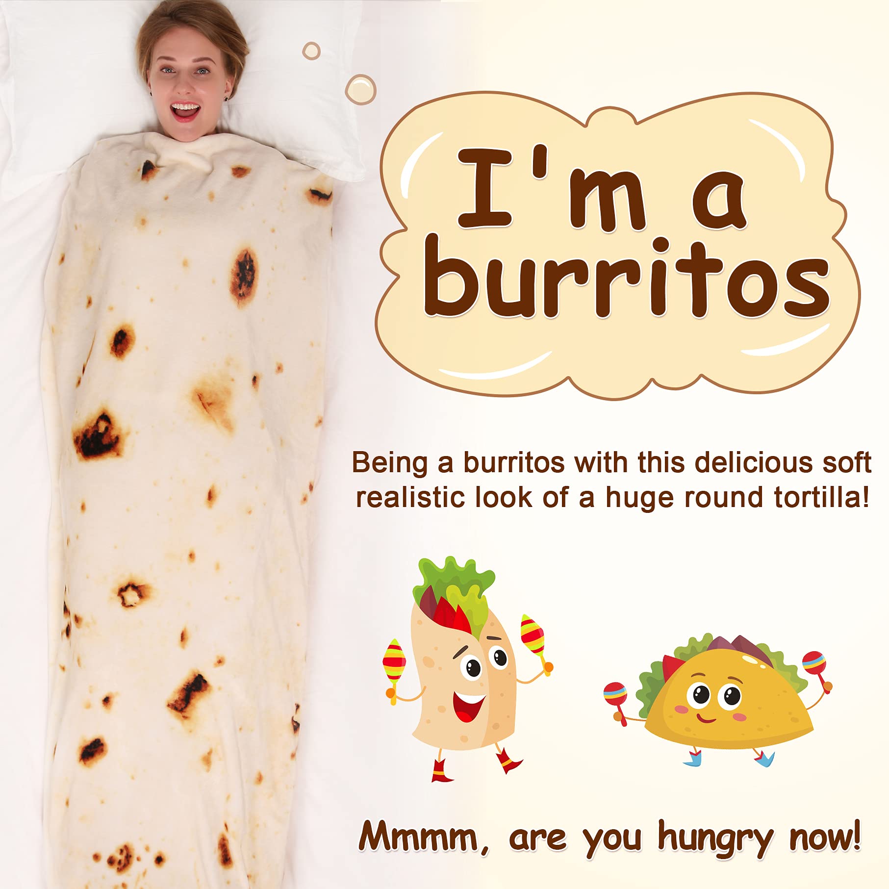 Foto 4 | Manta Mermaker Burritos Tortilla 2.0, 180 Cm, Franela - Venta Internacional.