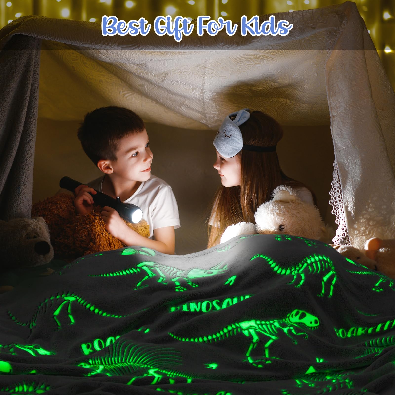 Foto 2 | Manta Levens Dinosaur Glow In The Dark Para Niños De 1 A 10 Años - Venta Internacional.