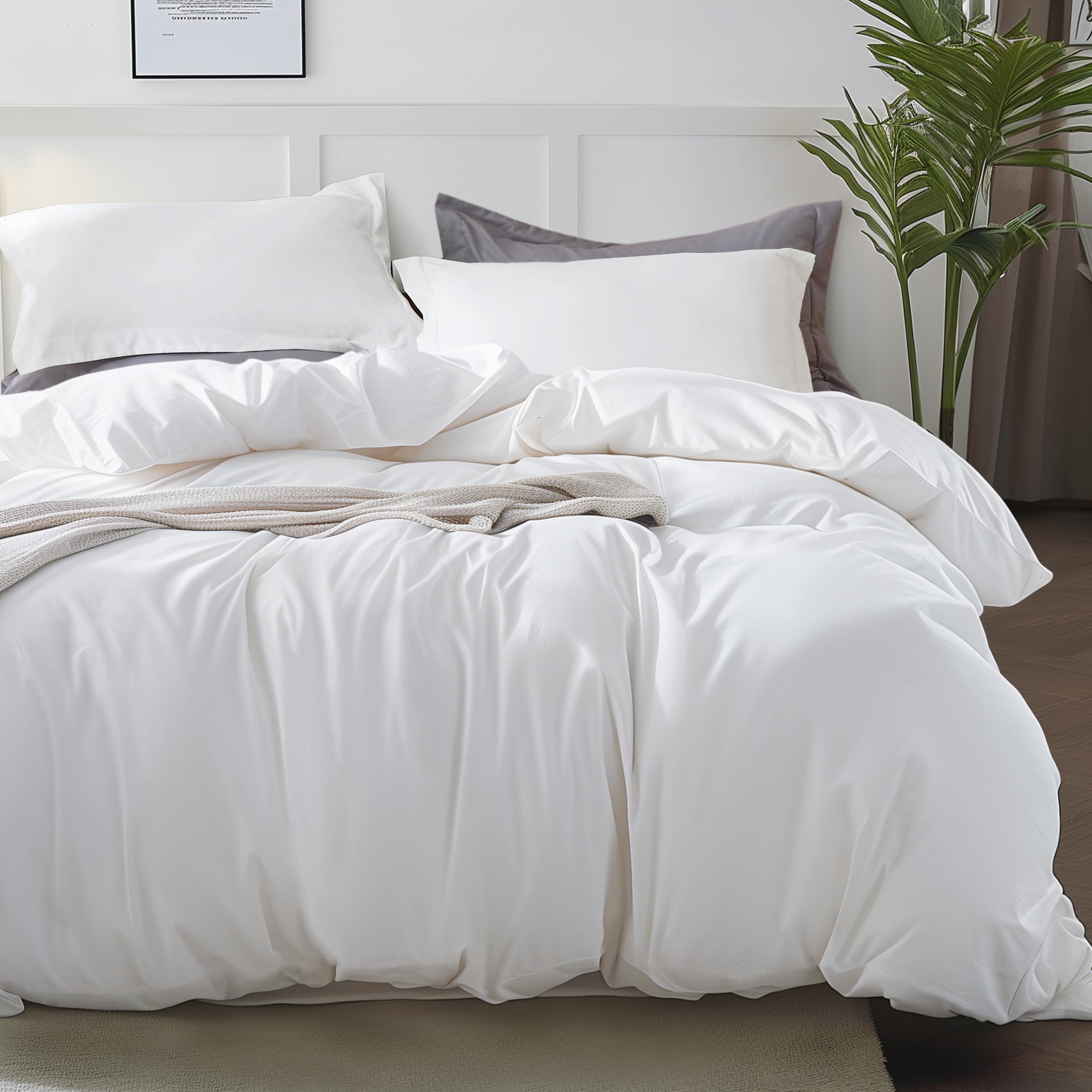 Foto 2 | Funda De Edredón Bedsure Tamaño Completo Blanco Brillante - Venta Internacional