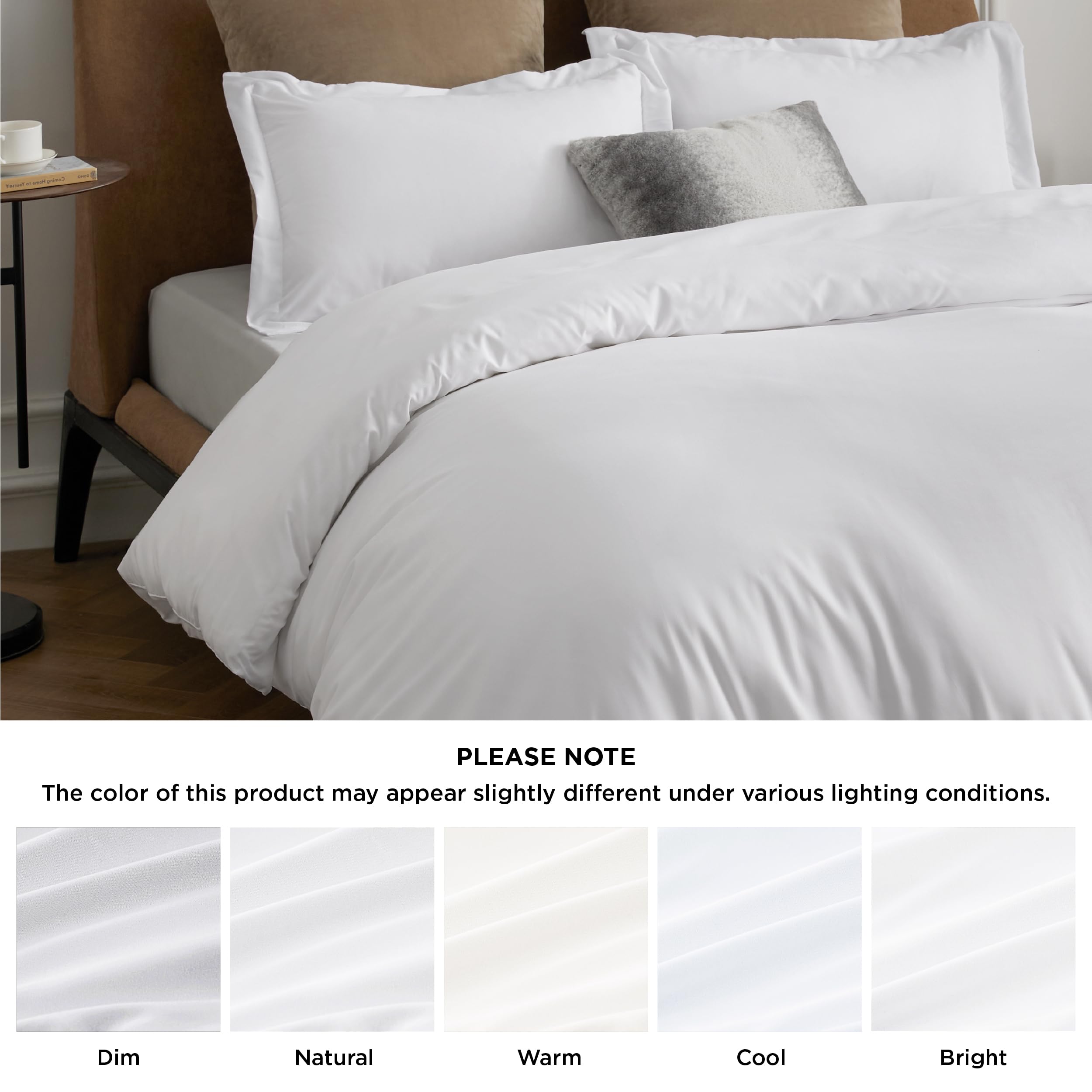 Foto 7 | Funda De Edredón Bedsure Tamaño Completo Blanco Brillante - Venta Internacional
