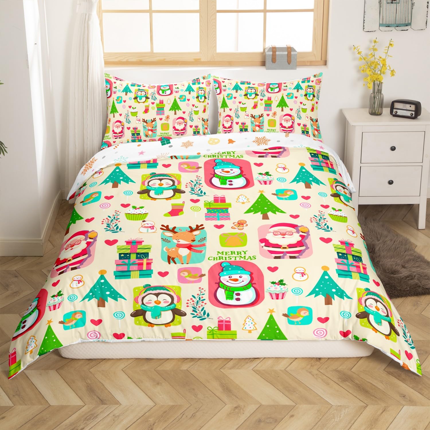 Foto 2 | Funda Nórdica Feelyou Christmas Santa Claus Snowman Queen - Venta Internacional.