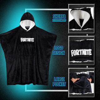 Foto 4 | Fortnite Blanket Hoodie For Boys Teens 14+ Wearable Blanket Fleece Extra Long (black Long Teens 14+) - Venta Internac