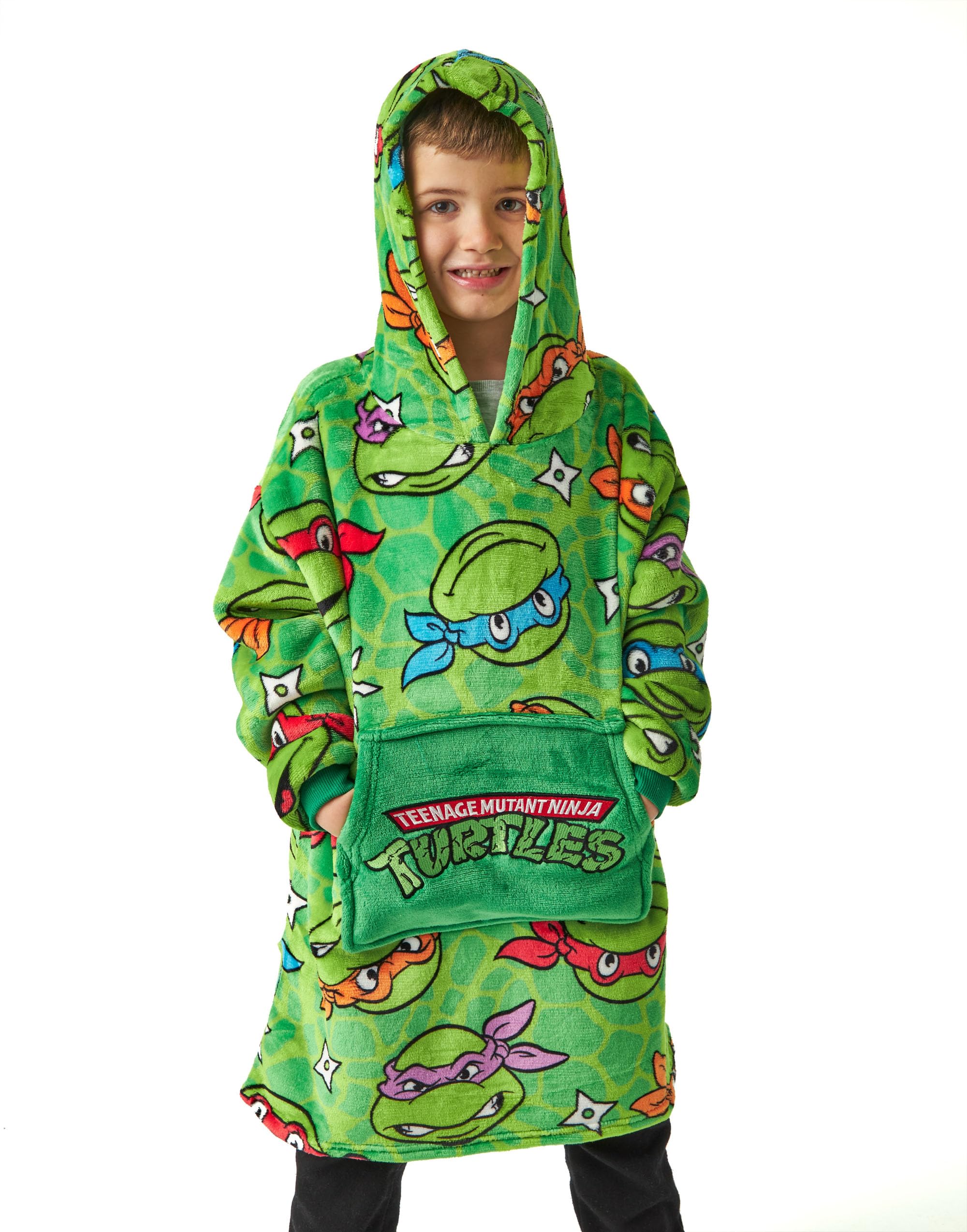 Foto 2 pulgar | Manta Portátil Con Capucha Teenage Mutant Ninja Turtles Para Niños - Venta Internacional.