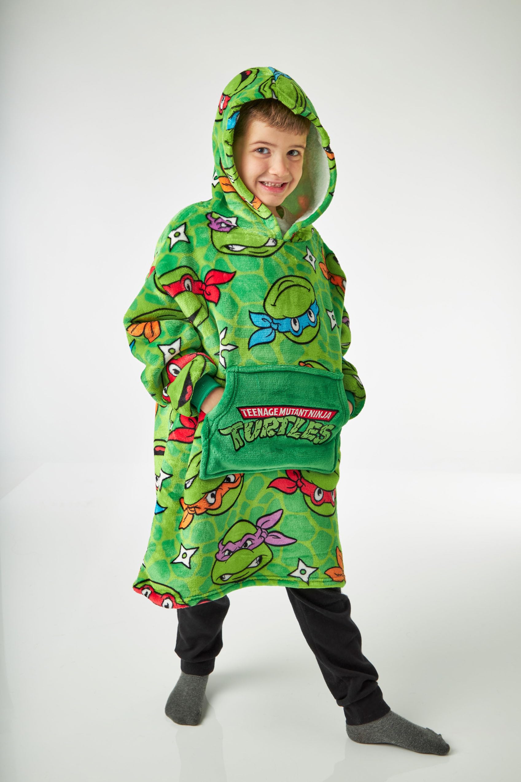Foto 6 pulgar | Manta Portátil Con Capucha Teenage Mutant Ninja Turtles Para Niños - Venta Internacional.