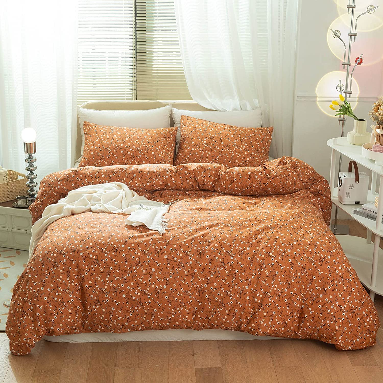 Foto 3 pulgar | Juego De Fundas De Edredón Lifetb Cotton Floral Queen Con 2 Fundas De Almohada - Venta Internacional.