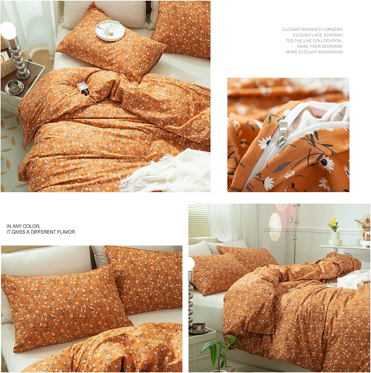 Foto 8 pulgar | Juego De Fundas De Edredón Lifetb Cotton Floral Queen Con 2 Fundas De Almohada - Venta Internacional.