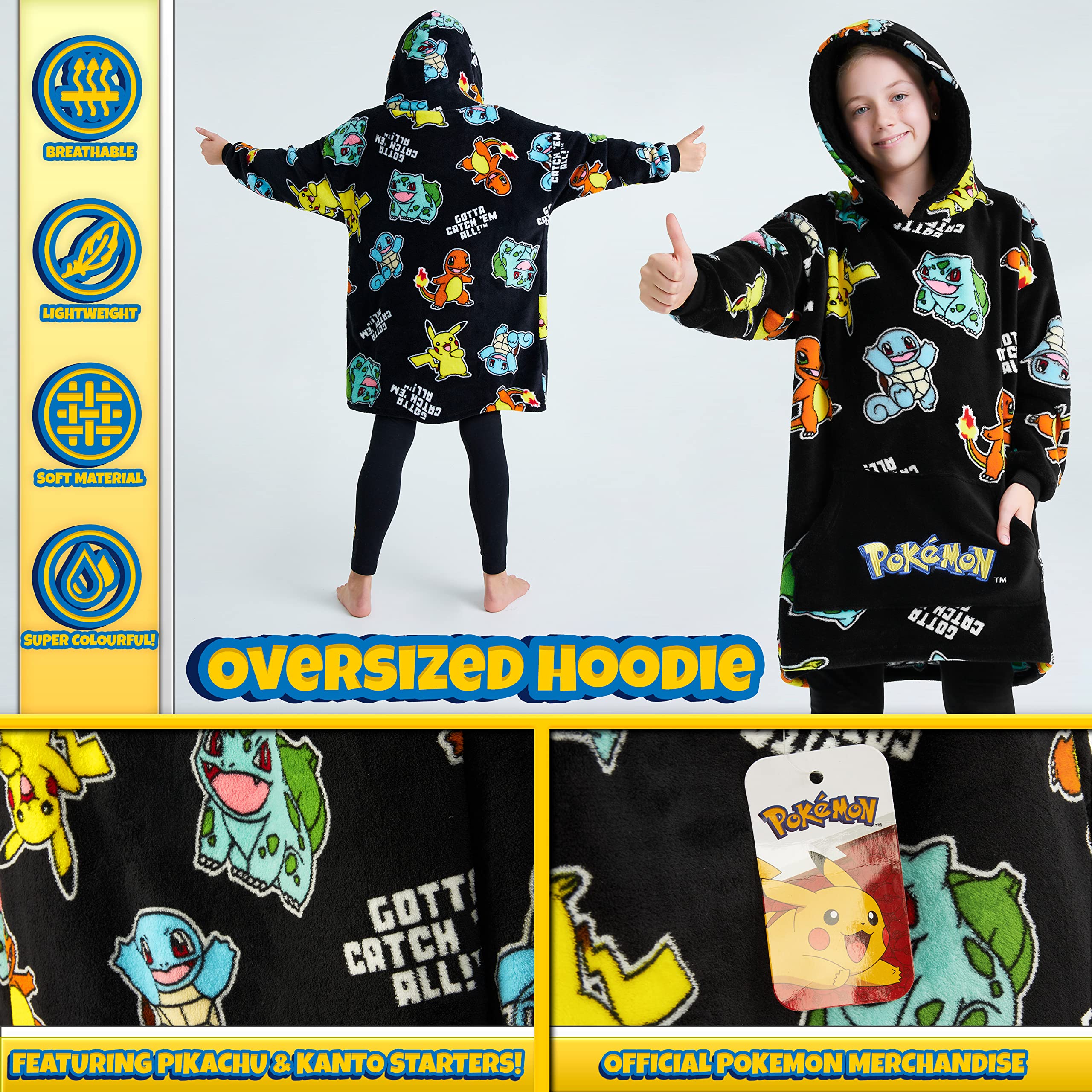 Foto 5 pulgar | Sudadera Portátil con Capucha Pokémon Pikachu para Niños - Venta Internacional
