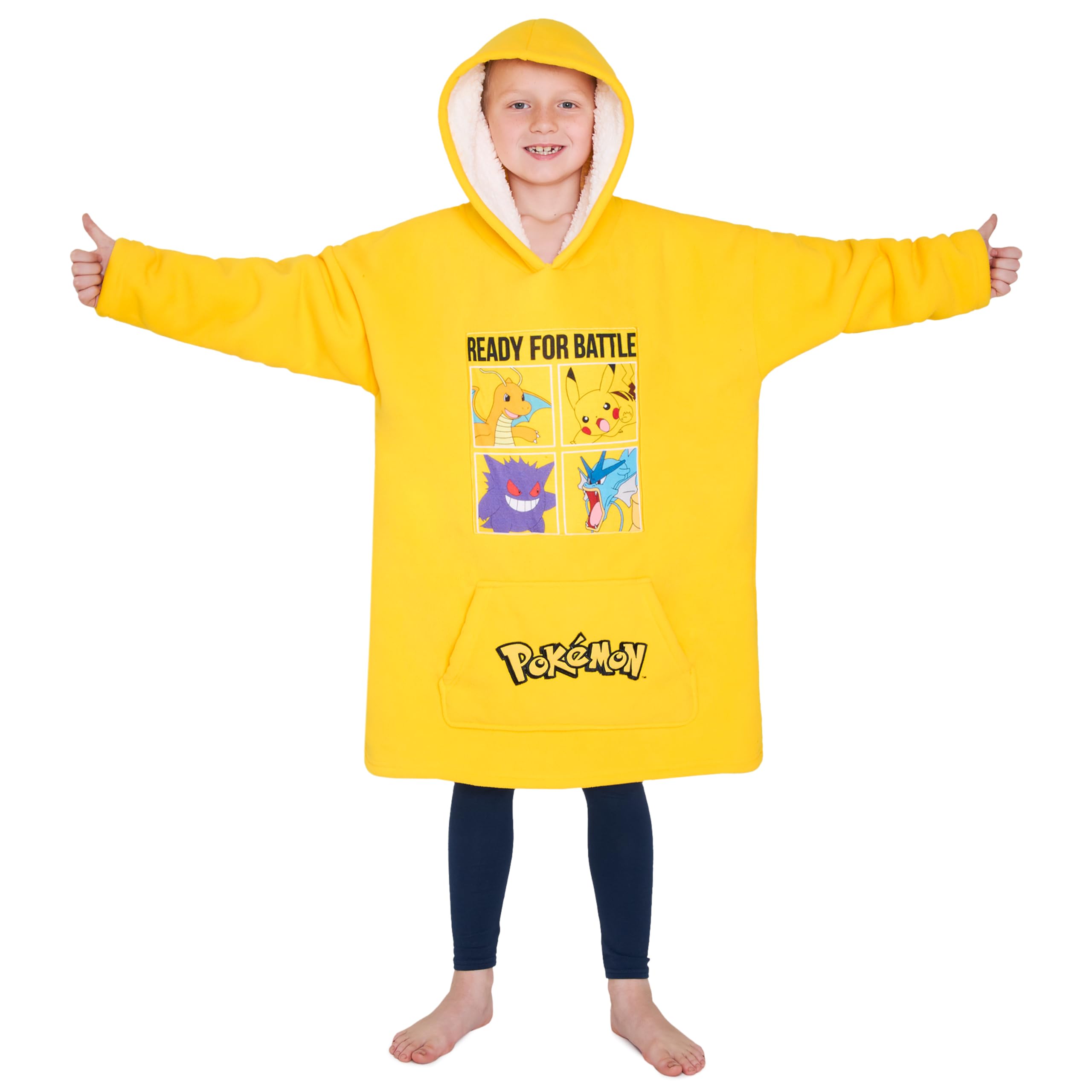 Foto 2 pulgar | Manta con Capucha Y Forro Polar Pokémon Para Niños Y Adolescentes Amarillo - Venta Internacional