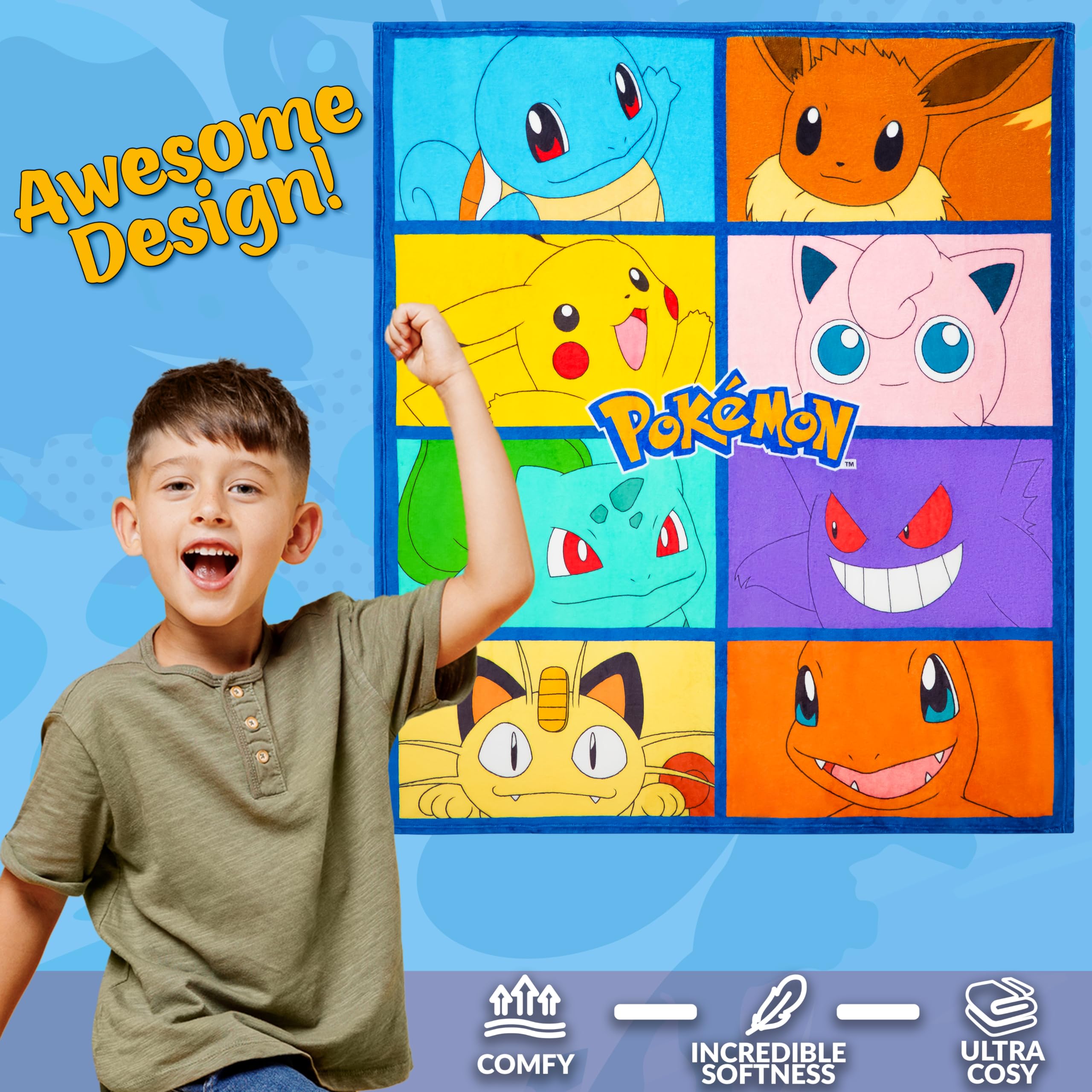 Foto 4 pulgar | Cama de Forro Polar Suave Con Diseño De Pokémon 130 X 150 Cm Para Niños Y Adolescentes - Venta Internacional