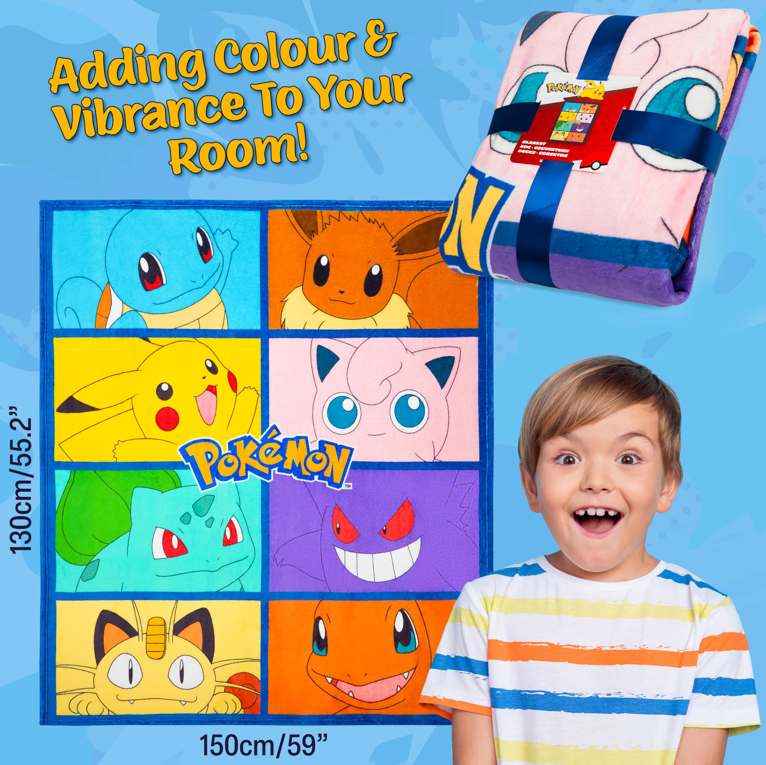 Foto 6 | Cama de Forro Polar Suave Con Diseño De Pokémon 130 X 150 Cm Para Niños Y Adolescentes - Venta Internacional