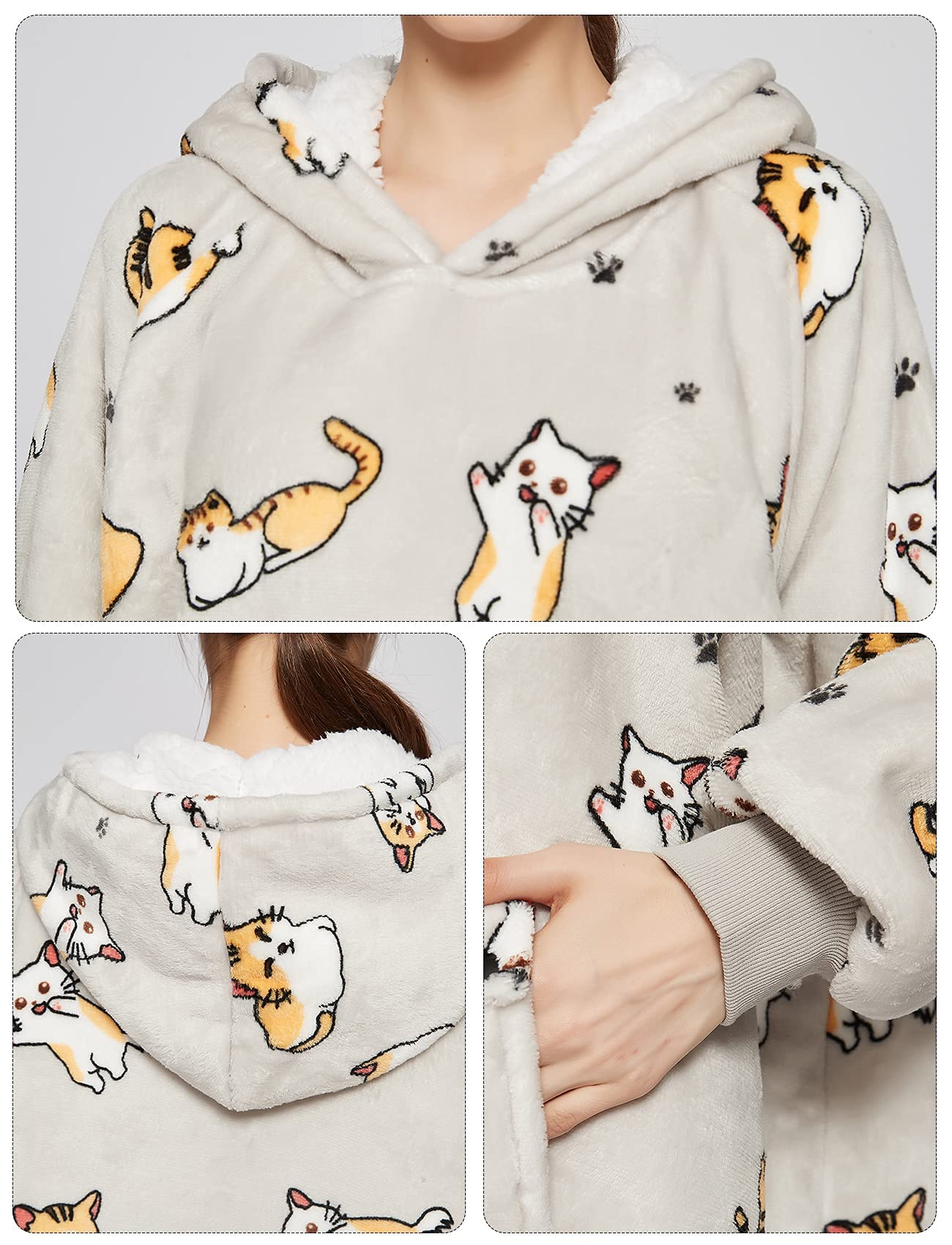 Foto 3 | Sudadera Portátil con Capucha Kfubuo Sherpa - Venta Internacional