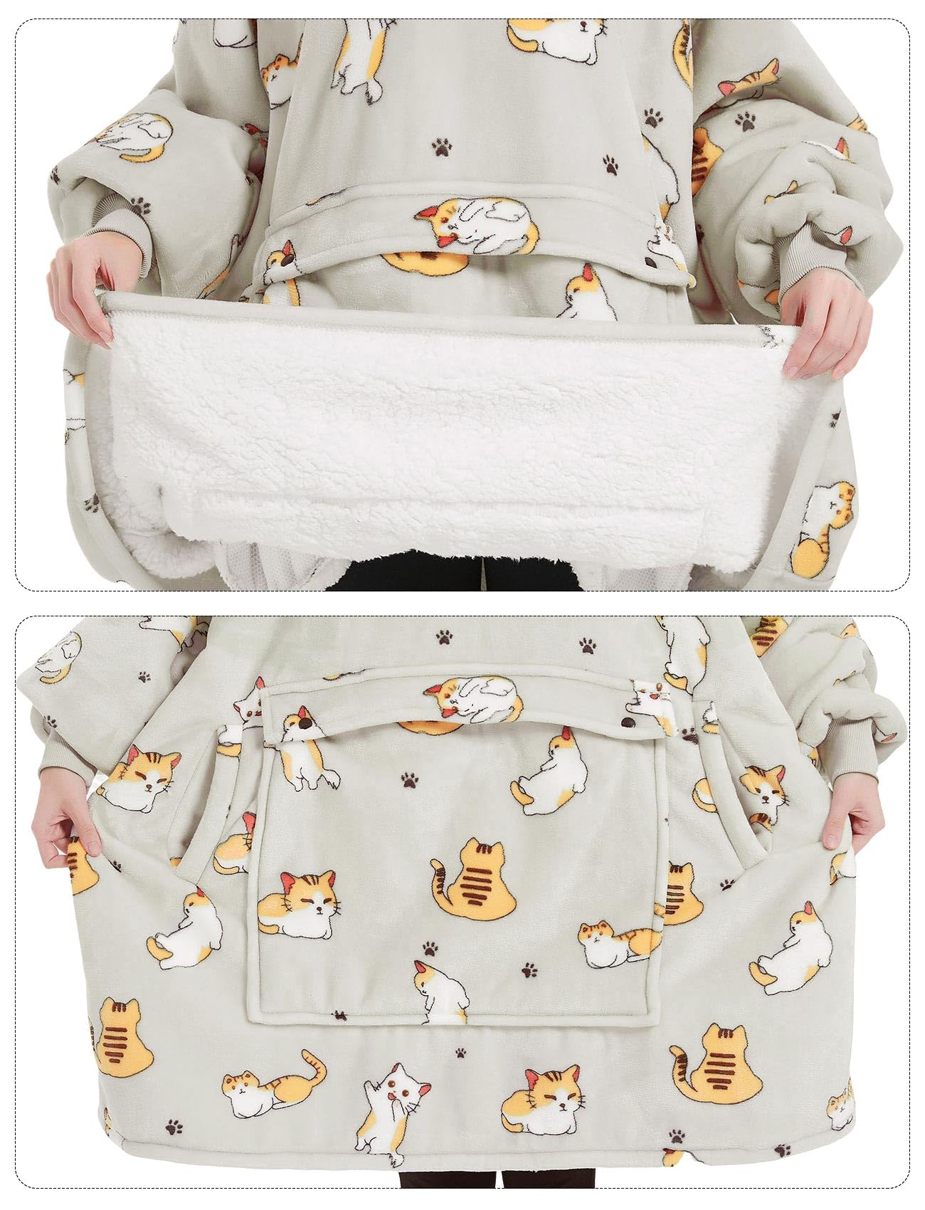 Foto 5 | Sudadera Portátil con Capucha Kfubuo Sherpa - Venta Internacional